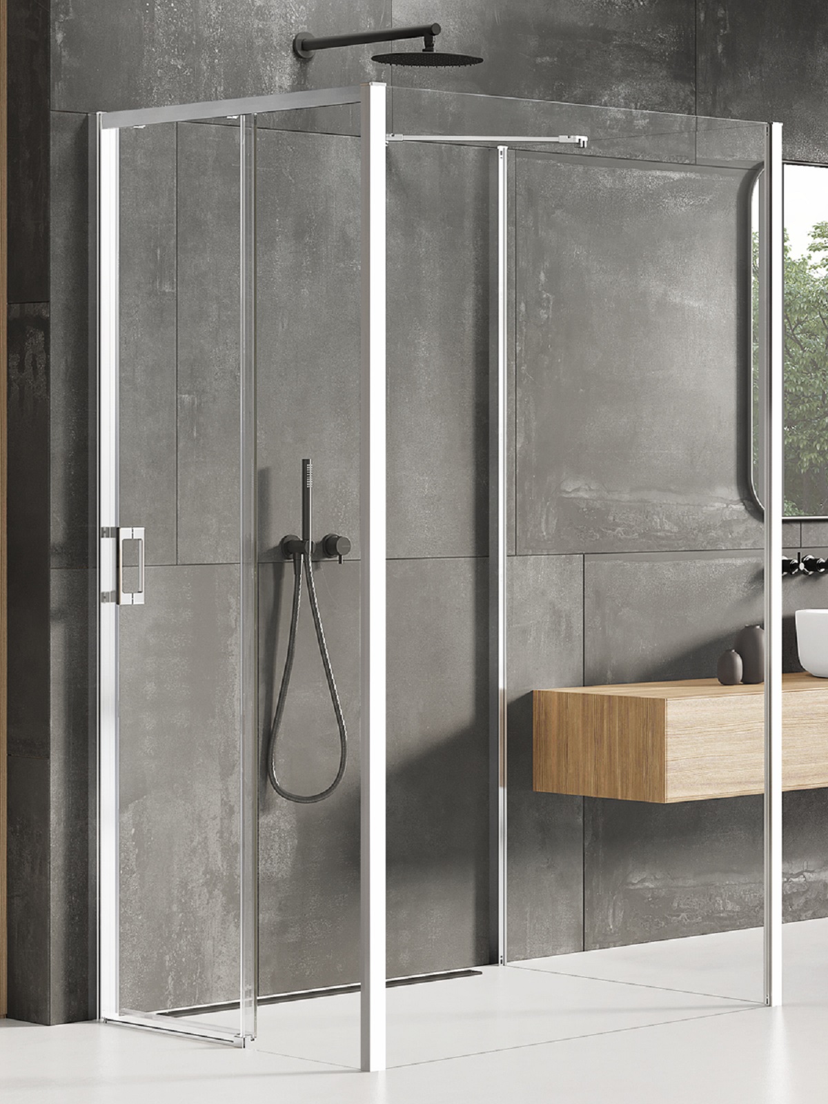 New Trendy Prime cabine de douche 110x110 cm carrée chrome brillant/verre transparent K-1596
