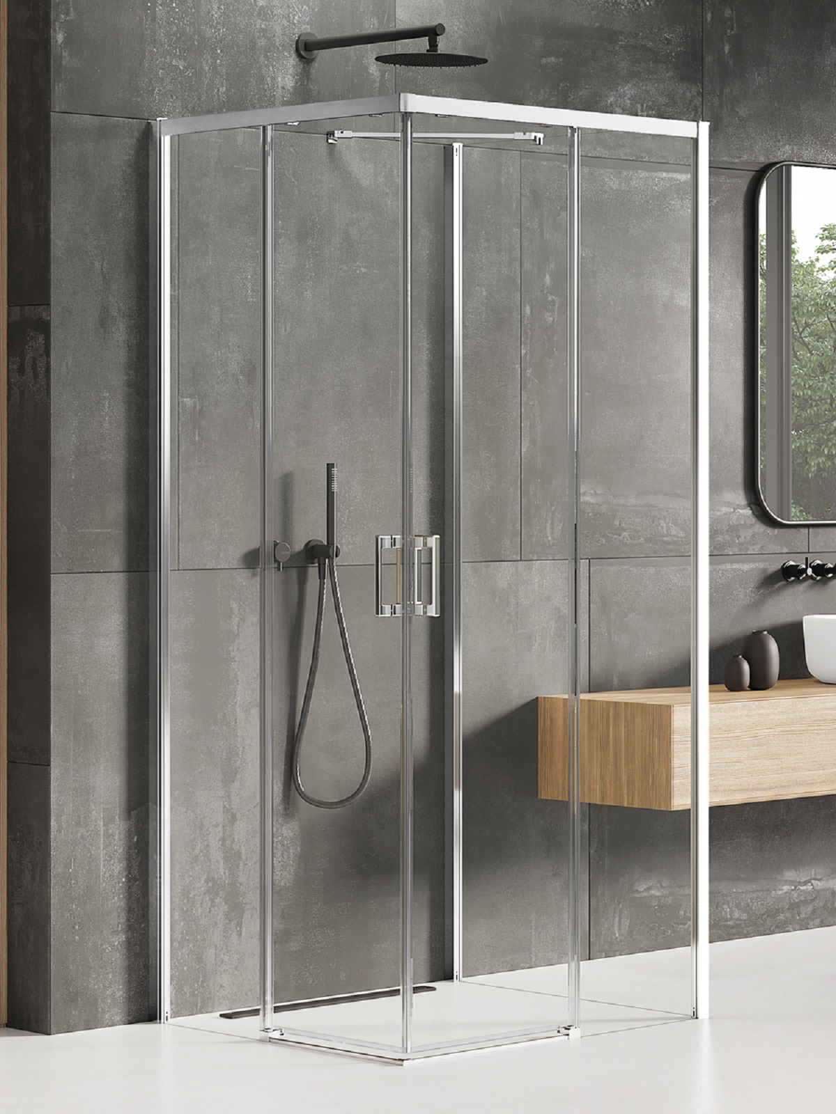 New Trendy Prime cabine de douche 90x90 cm carrée chrome brillant/verre transparent K-0902