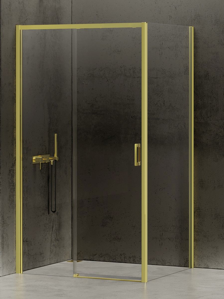 New Trendy Prime Light Gold kabina prysznicowa 150x70 cm prostokątna lewa złoty/szkło przezroczyste D-0430A/D-0222B