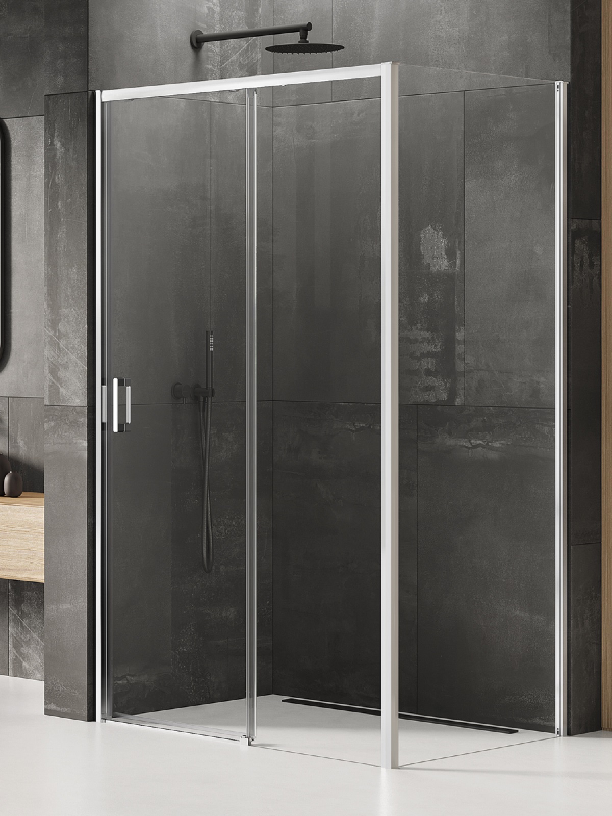 New Trendy Prime cabine de douche 100x80 cm rectangulaire chrome brillant/verre transparent K-1225