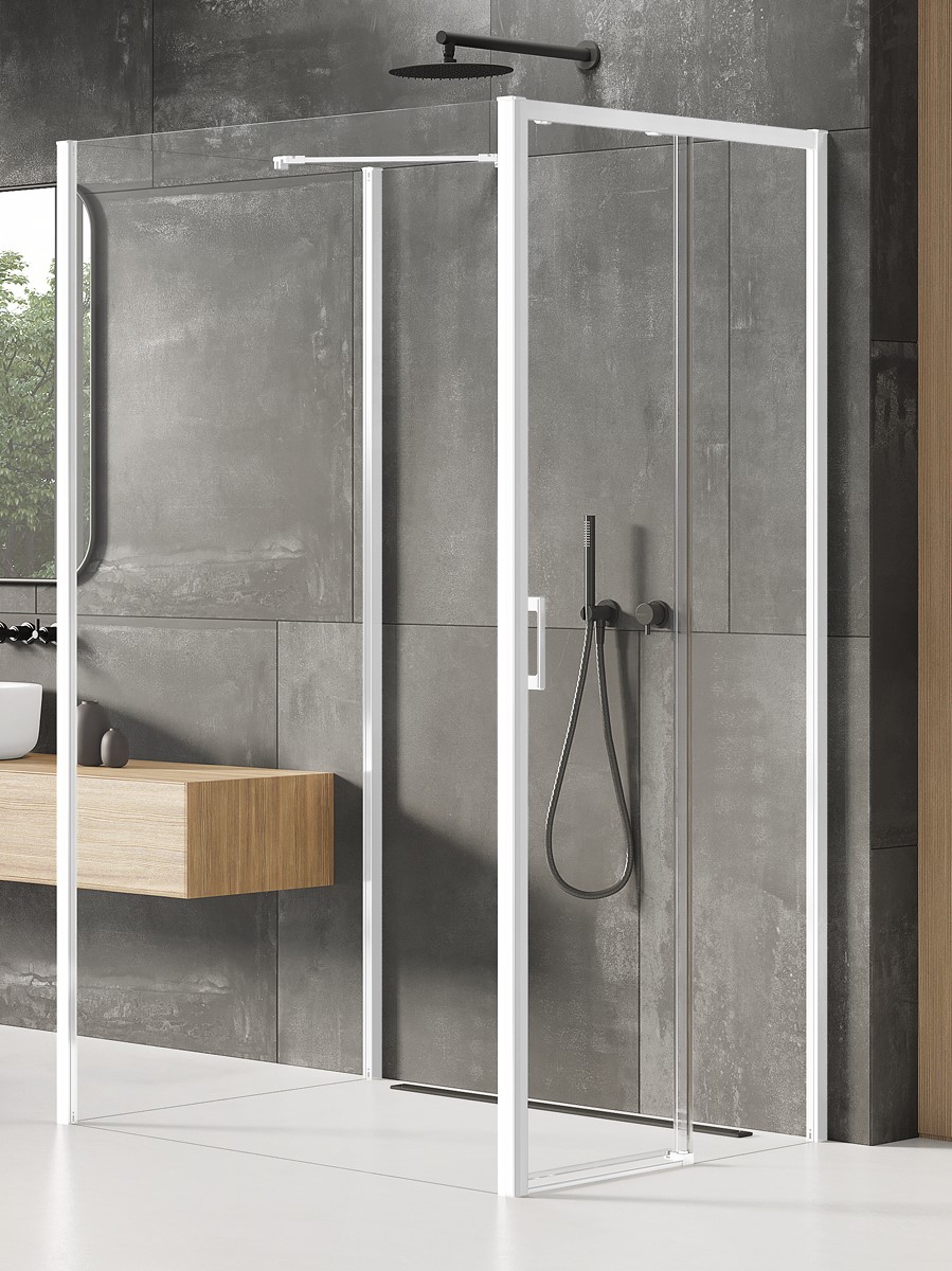 New Trendy Prime White kabina prysznicowa 120x90 cm prawa biały mat/szkło przezroczyste K-1082