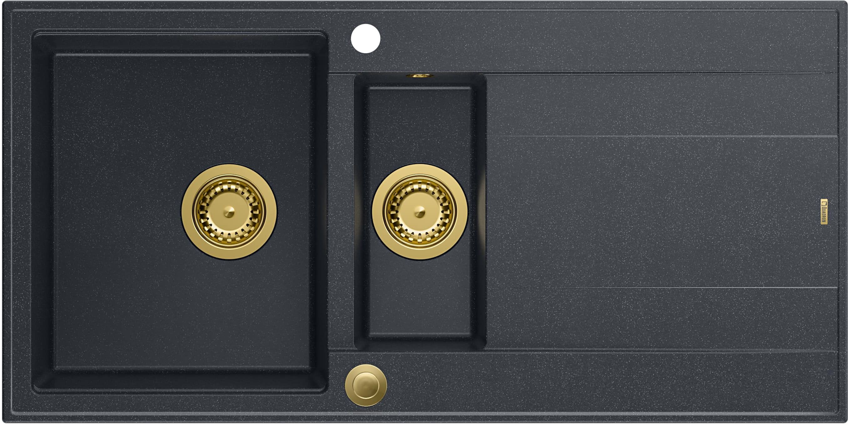 Quadron Evan évier graniteq 100x50 cm noir HQE510050U8_PVDG1_P2O