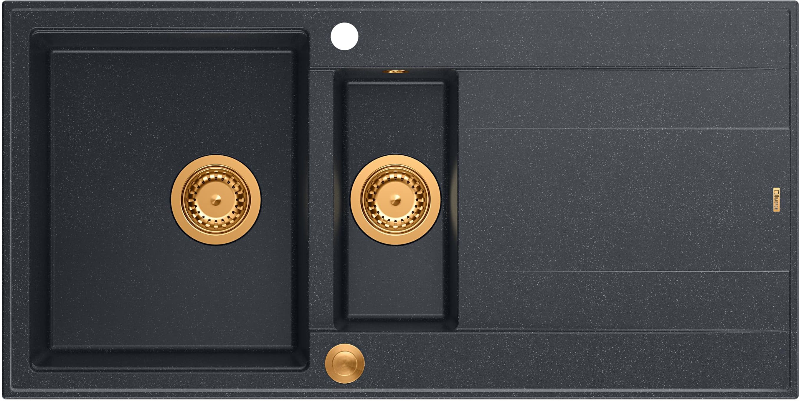 Quadron Evan évier graniteq 100x50 cm noir HQE5510050U8_PVDC1_P2O