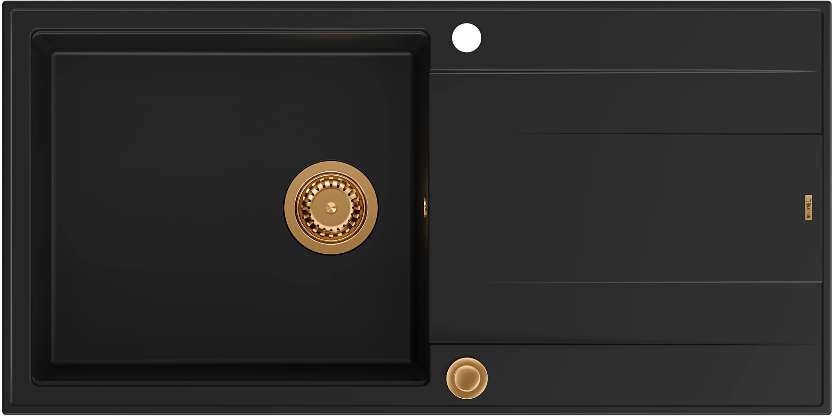 Quadron Evan évier graniteq 100x50 cm noir HCQE10050U7_PVDC1_P2O