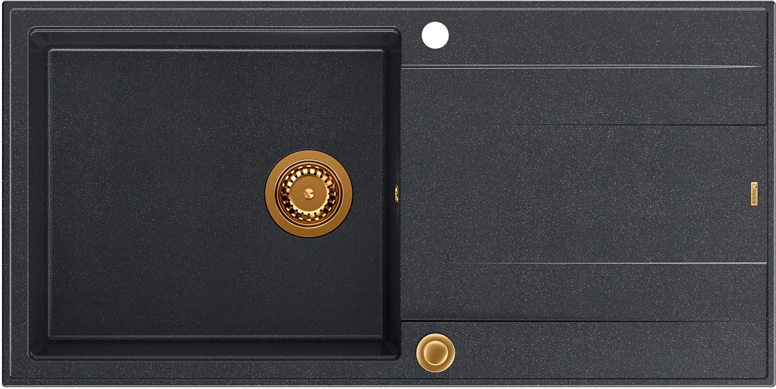 Quadron Evan évier graniteq 100x50 cm noir HCQE10050U8_PVDC1_P2O
