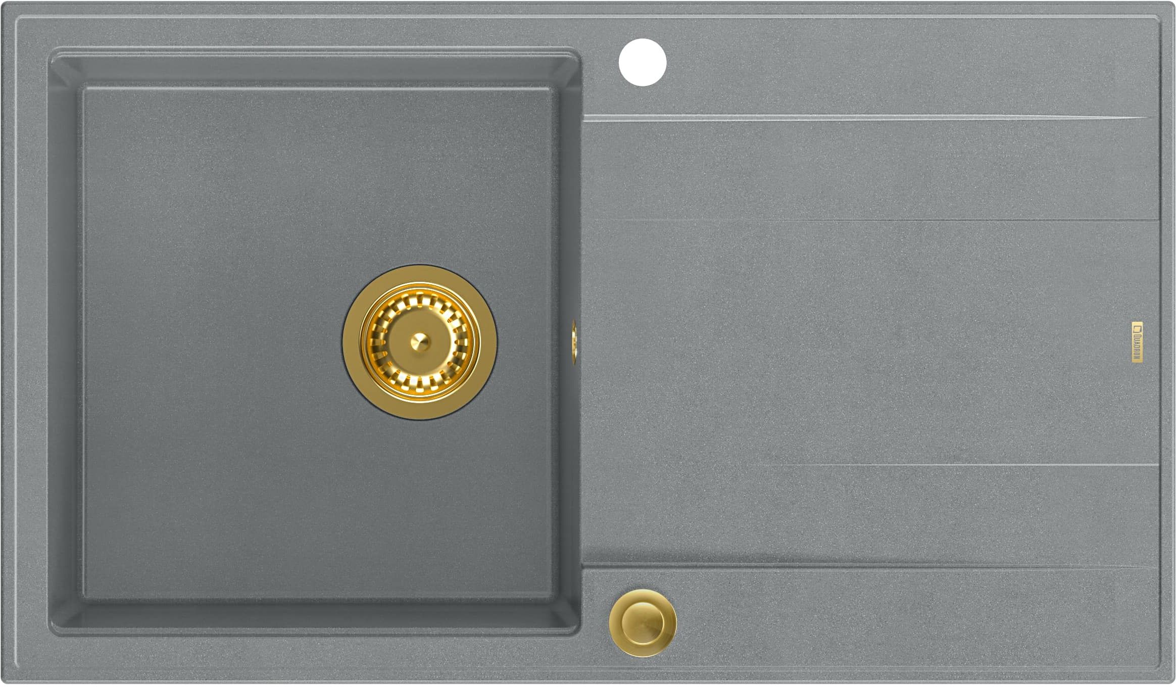 Quadron Evan évier graniteq 86x50 cm gris/graphite/onyx HCQE8650U5_PVDG1_P2O