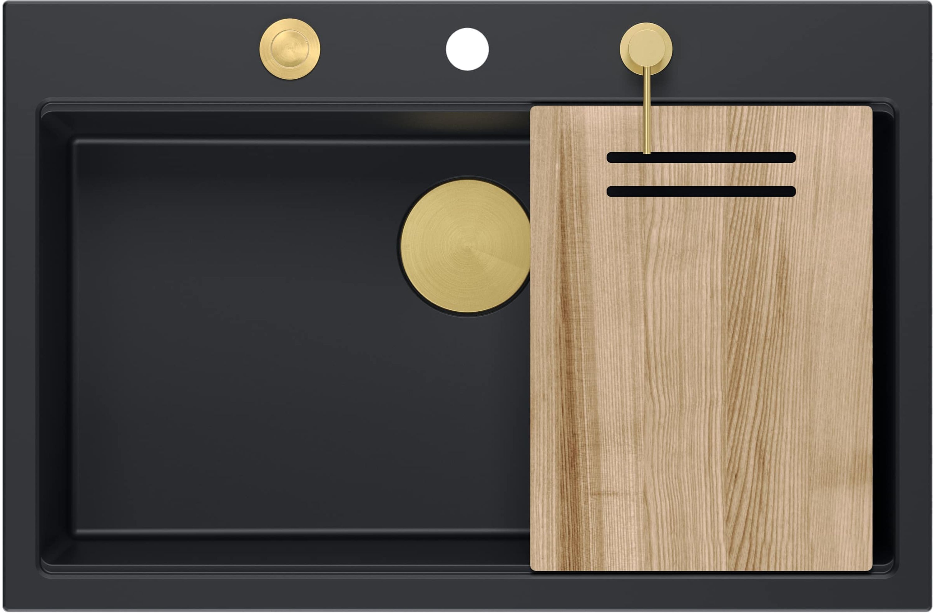 Quadron Marc évier graniteq 76x50 cm noir HQM7650U7_PVDG1