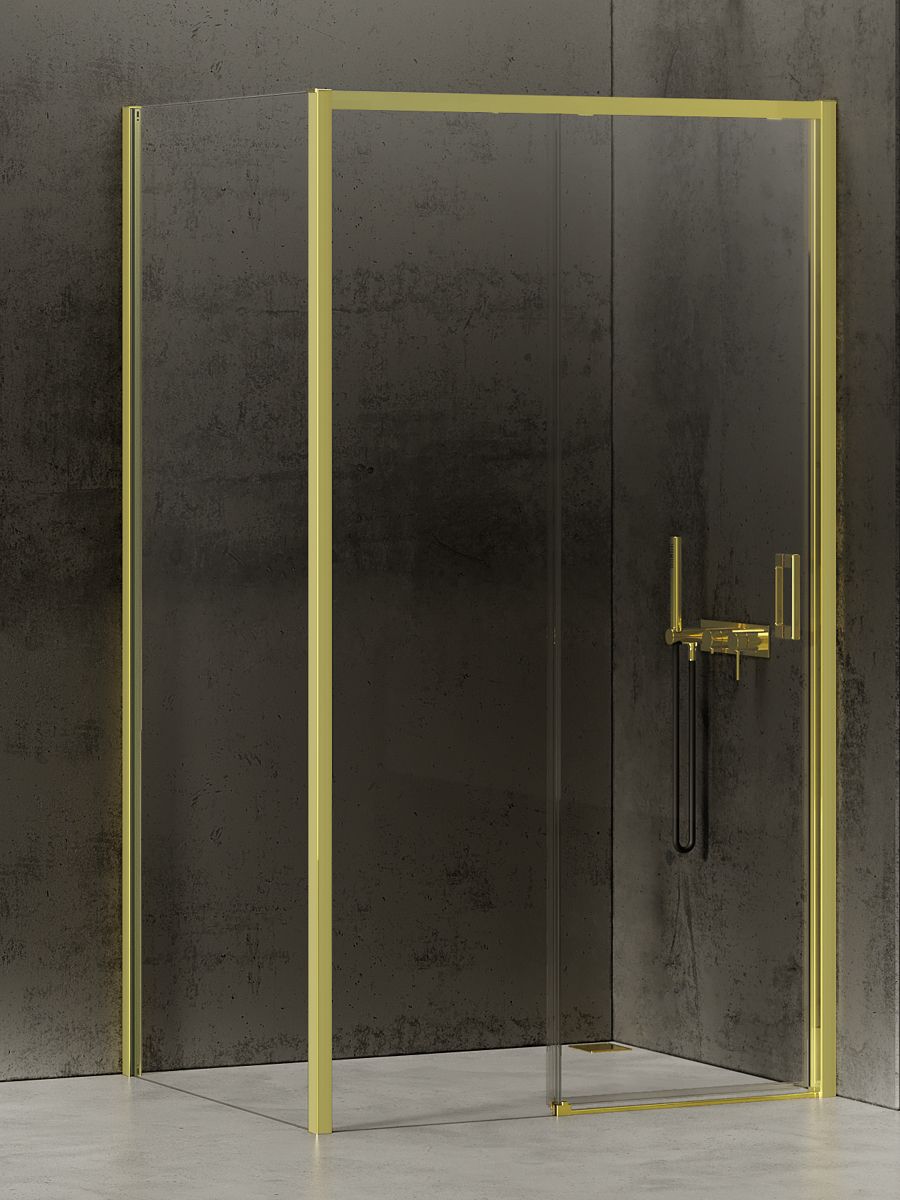 New Trendy Prime Light Gold kabina prysznicowa 140x90 cm prostokątna lewa złoty/szkło przezroczyste K-1454