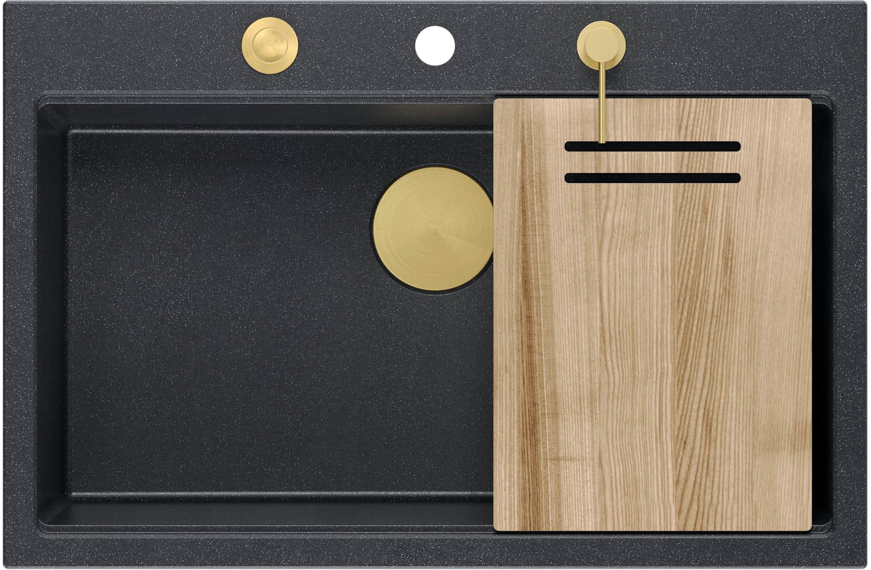 Quadron Marc évier graniteq 76x50 cm noir HQM7650U8_PVDG1