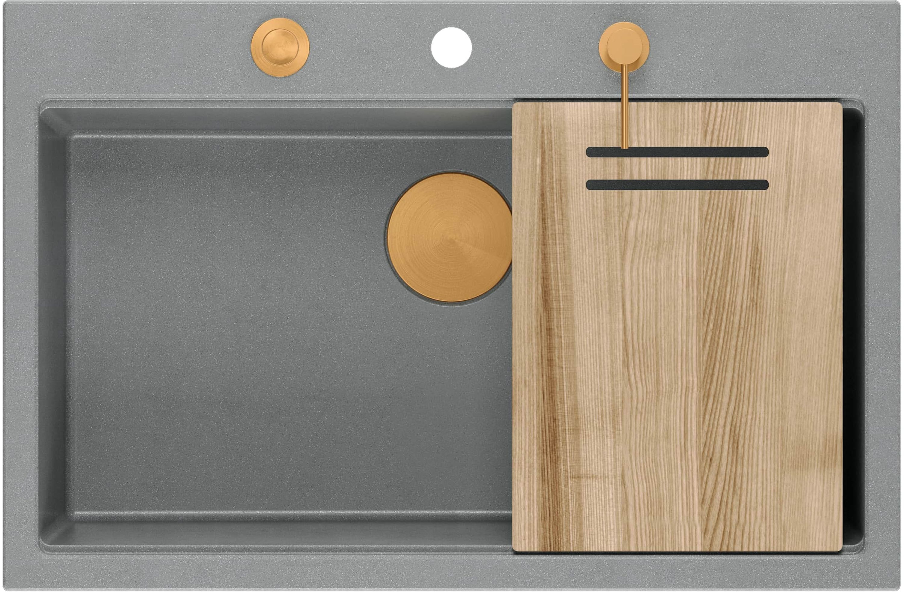 Quadron Marc évier graniteq 76x50 cm gris/graphite/onyx HQM7650U5_PVDC1