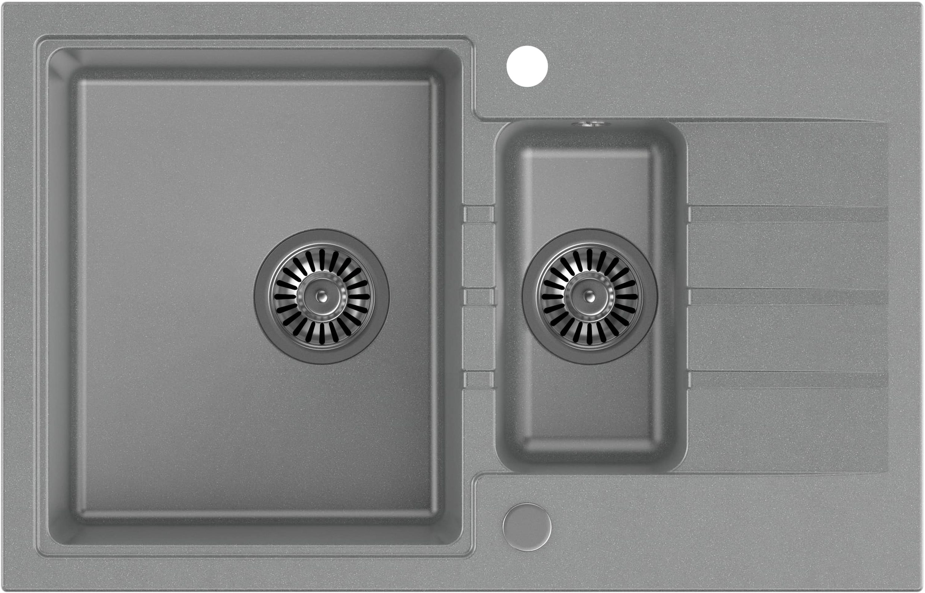 Quadron Peter évier graniteq 78x50 cm gris/graphite/onyx HCQP57850SZK