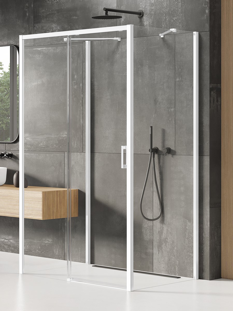 New Trendy Prime White kabina prysznicowa 140x100 cm prostokątna biały mat/ K-1023