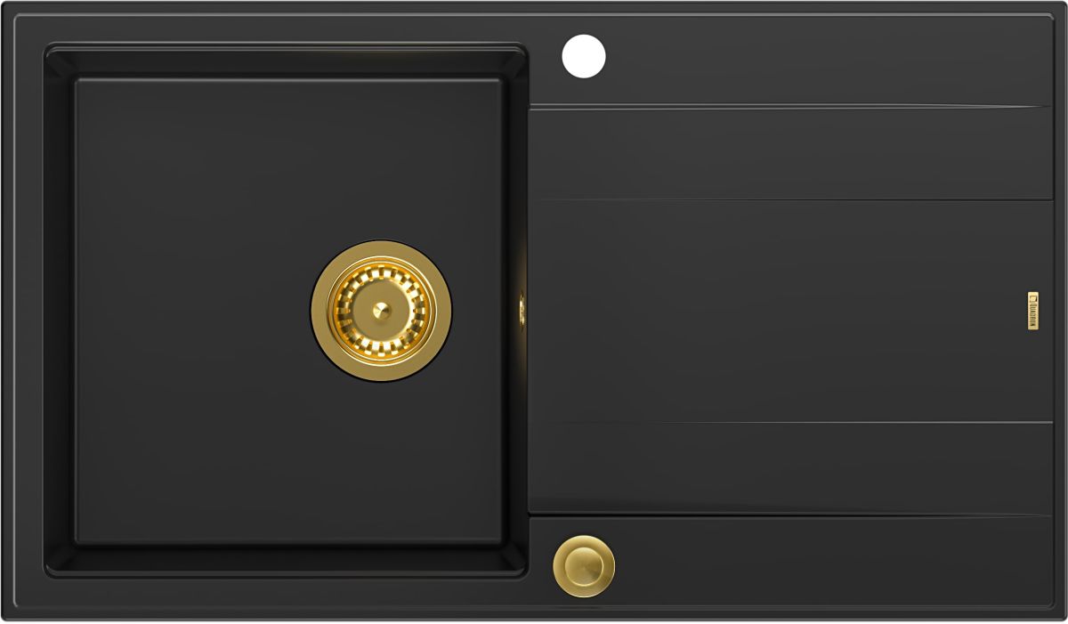 Quadron Evan évier graniteq 86x50 cm noir HCQE8650U7_PVDG1_P2O