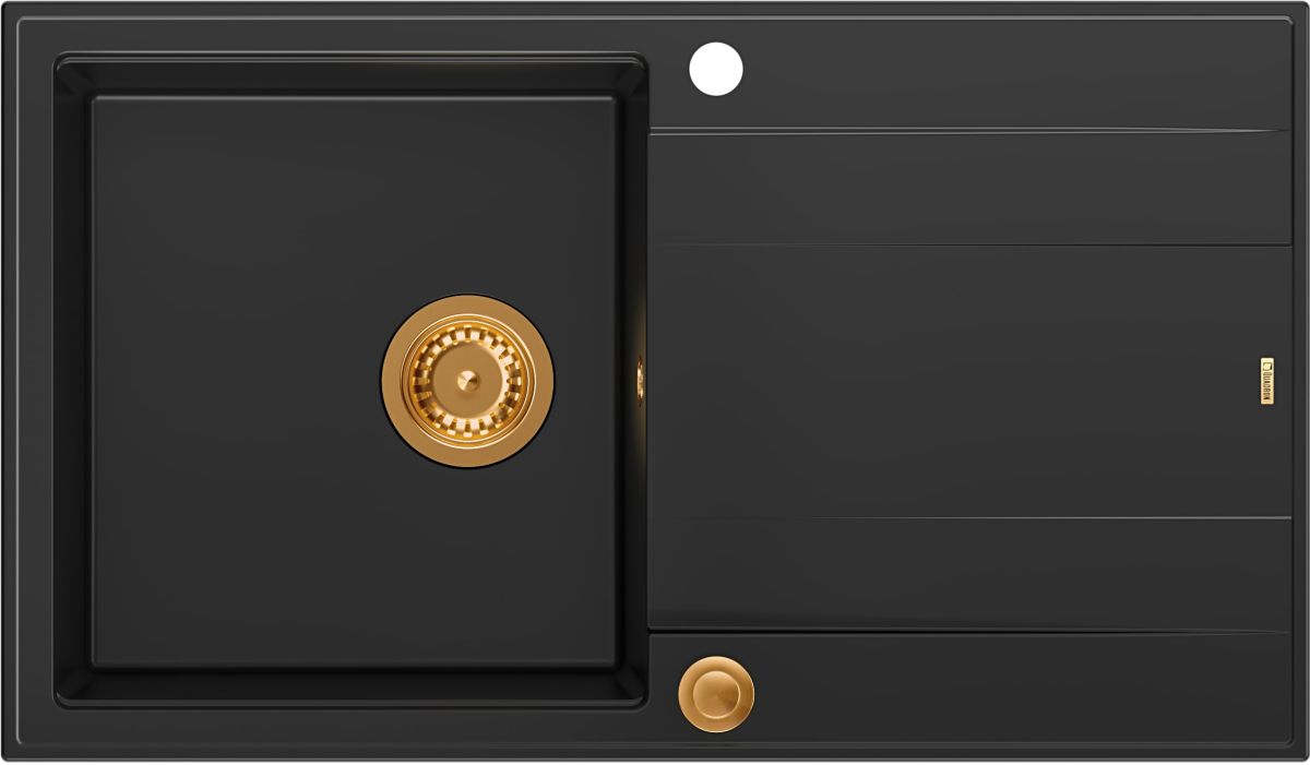Quadron Evan évier graniteq 86x50 cm noir HCQE8650U7_PVDC1_P2O