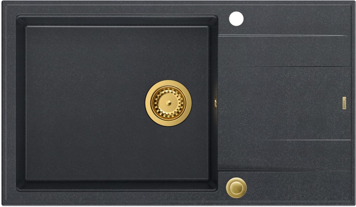 Quadron Evan évier graniteq 86x50 cm noir HCQE58650U8_PVDG1_P2O
