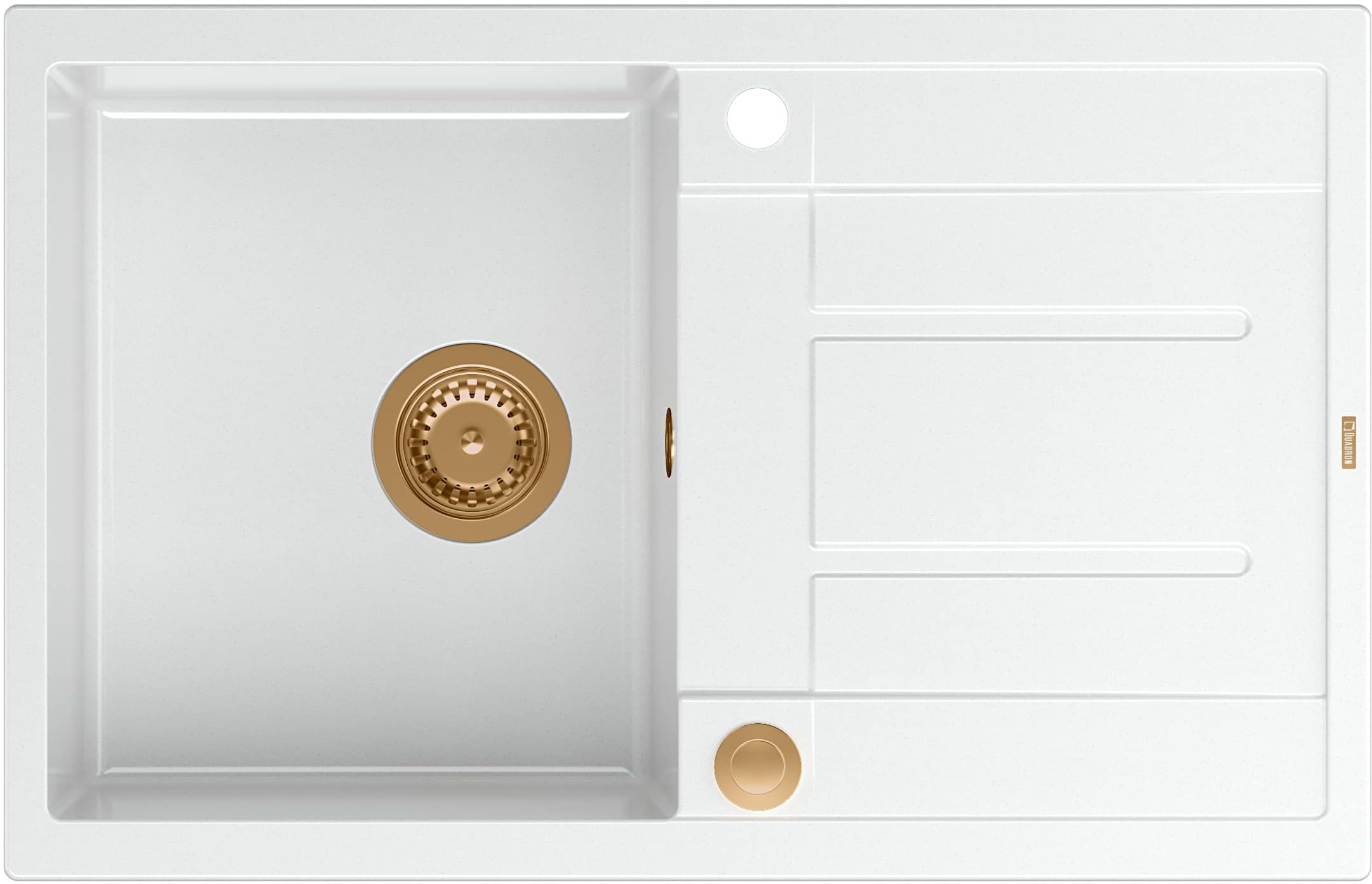 Quadron Morgan évier graniteq 78x50 cm blanc HB8203U1-C1_P2O