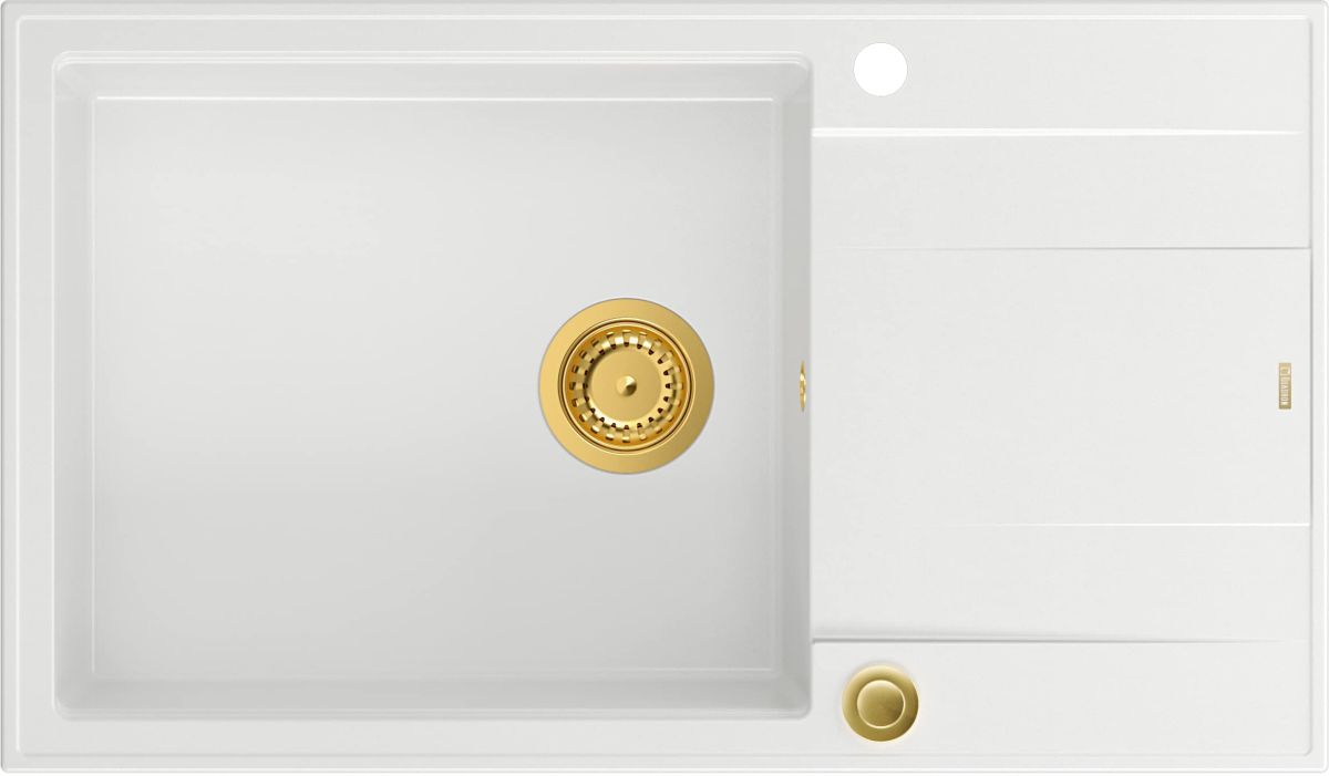 Quadron Evan évier graniteq 86x50 cm blanc HCQE58650U1_PVDG1_P2O