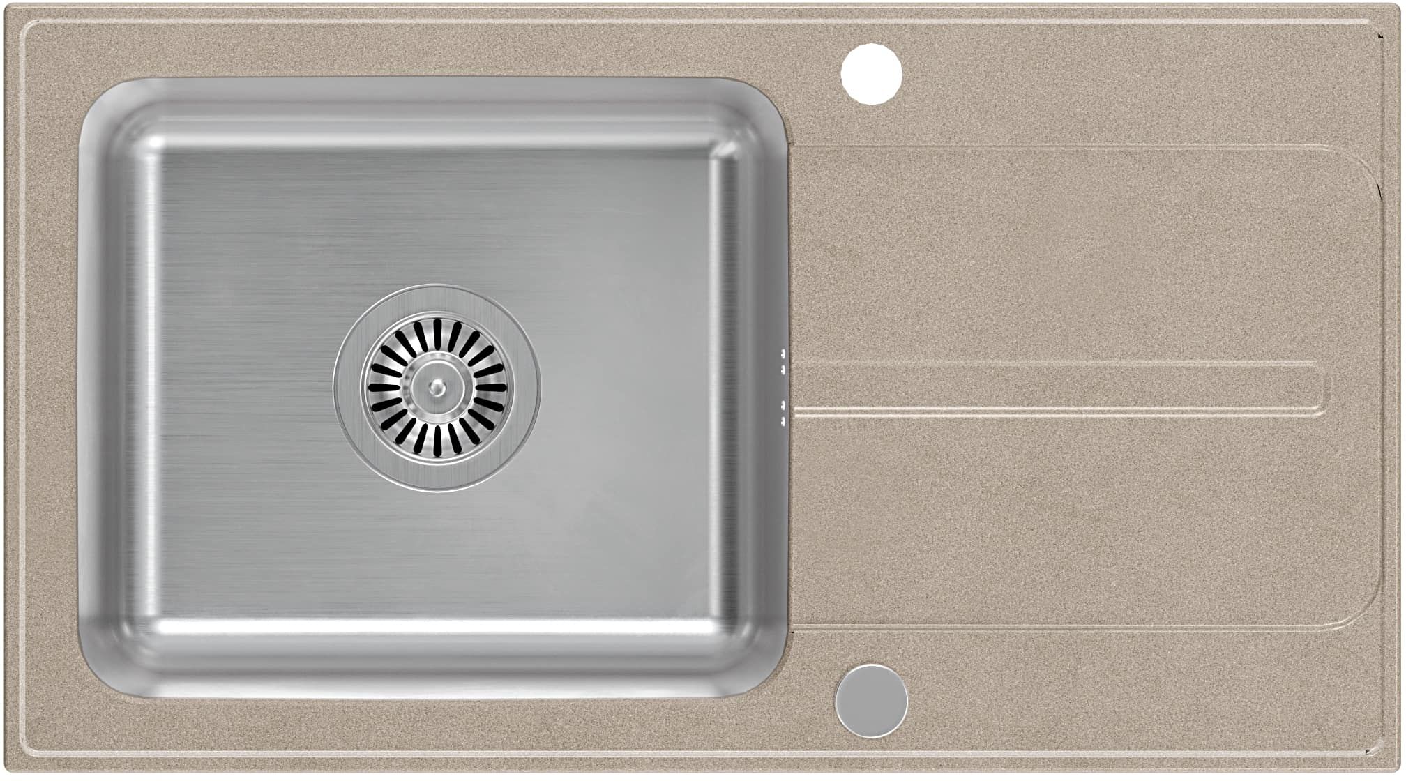 Quadron Ralph évier granit-acier inoxydable 78x43 cm beige FUS_R7843BE