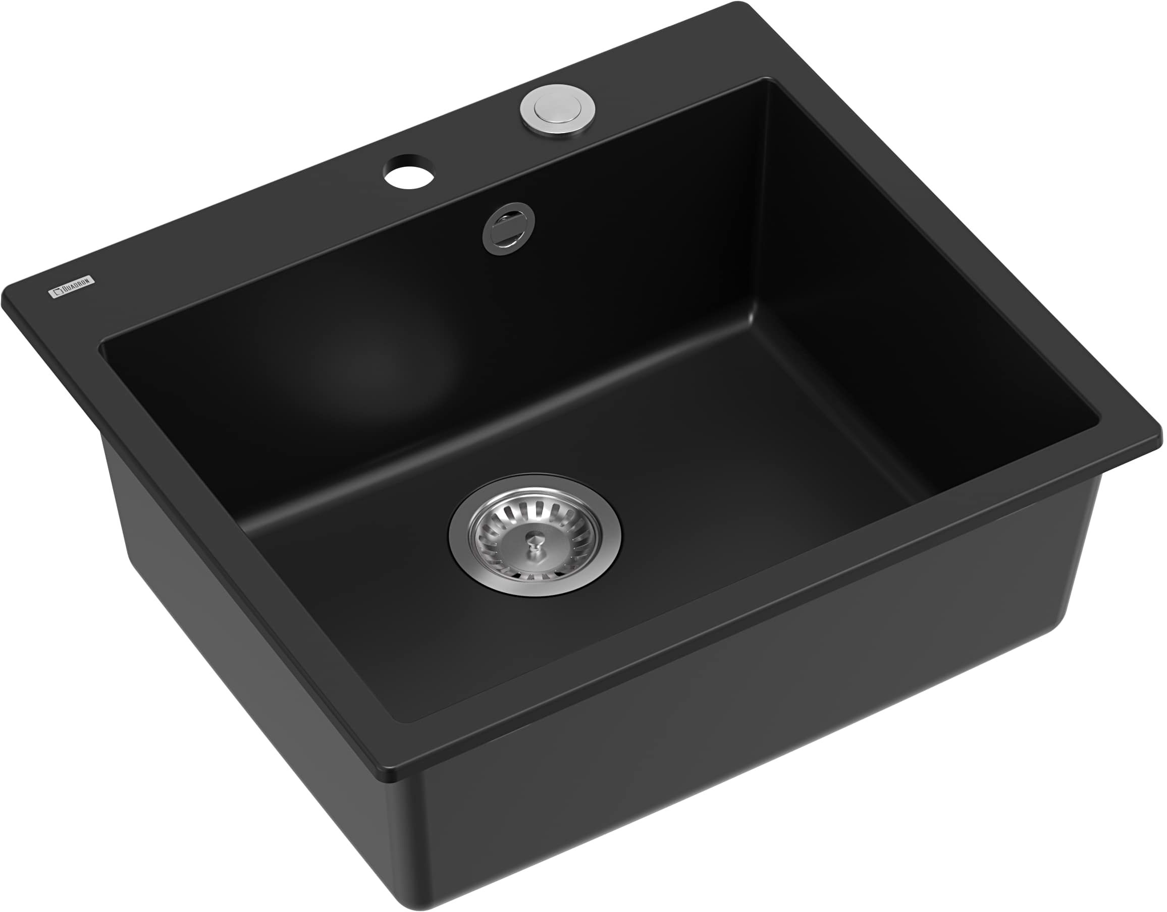 Quadron Morgan évier graniteq 57x50 cm noir HB8304U7-BS_P2O