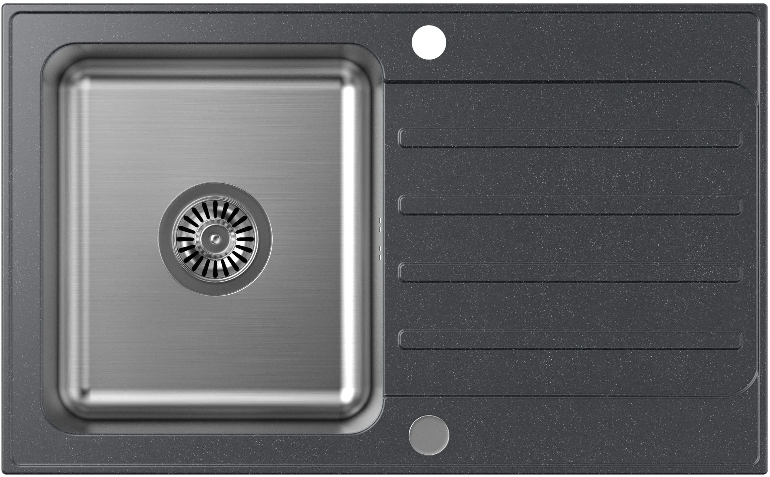 Quadron Kenneth évier granit-acier inoxydable 78x48 cm noir FUS_K7848CZ