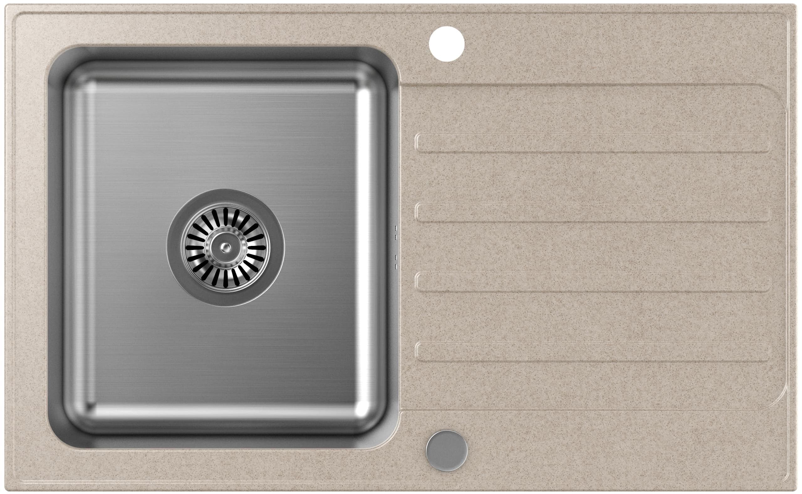 Quadron Kenneth évier granit-acier inoxydable 78x48 cm beige FUS_K7848BE