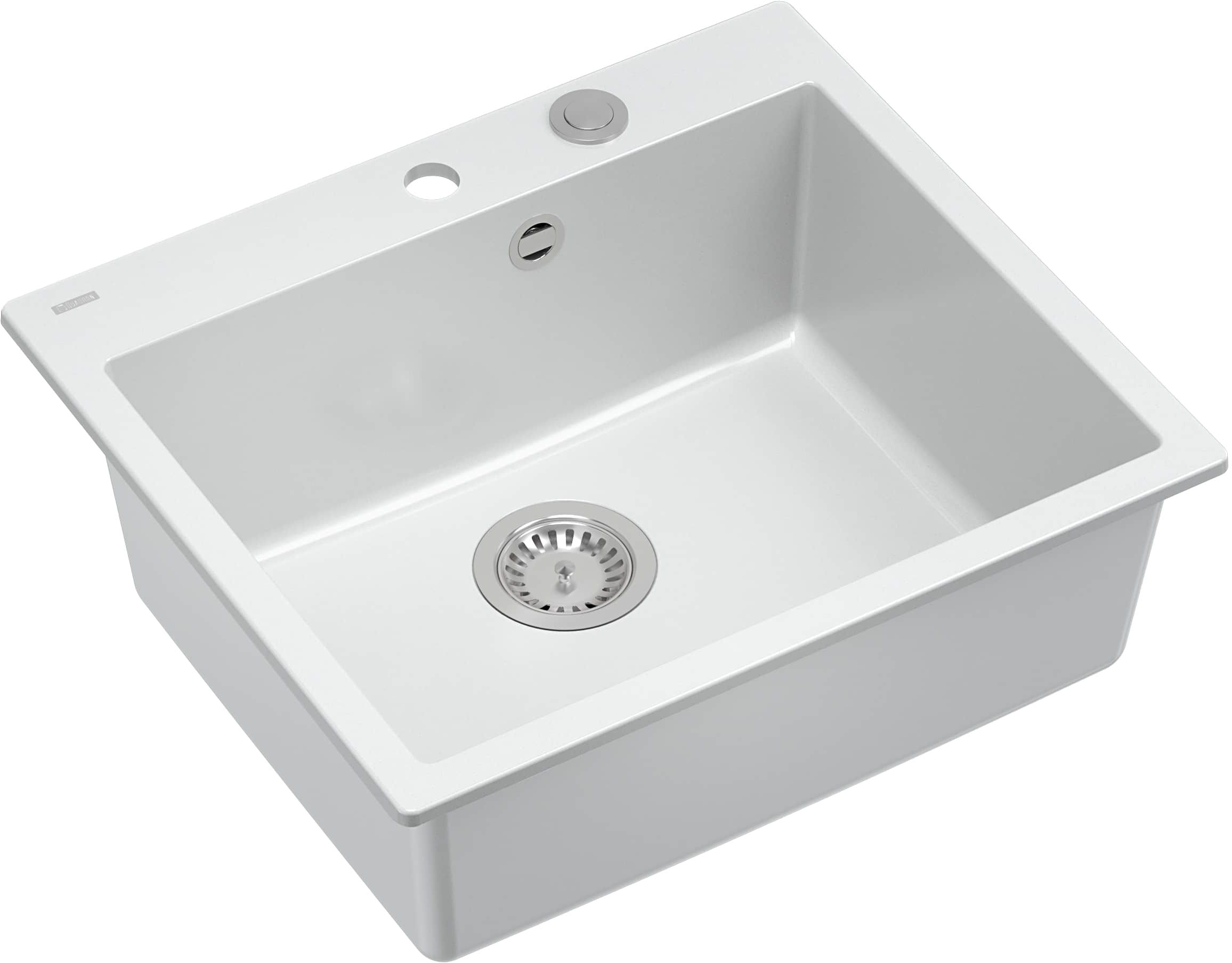Quadron Morgan évier graniteq 57x50 cm blanc HB8304U1-BS_P2O