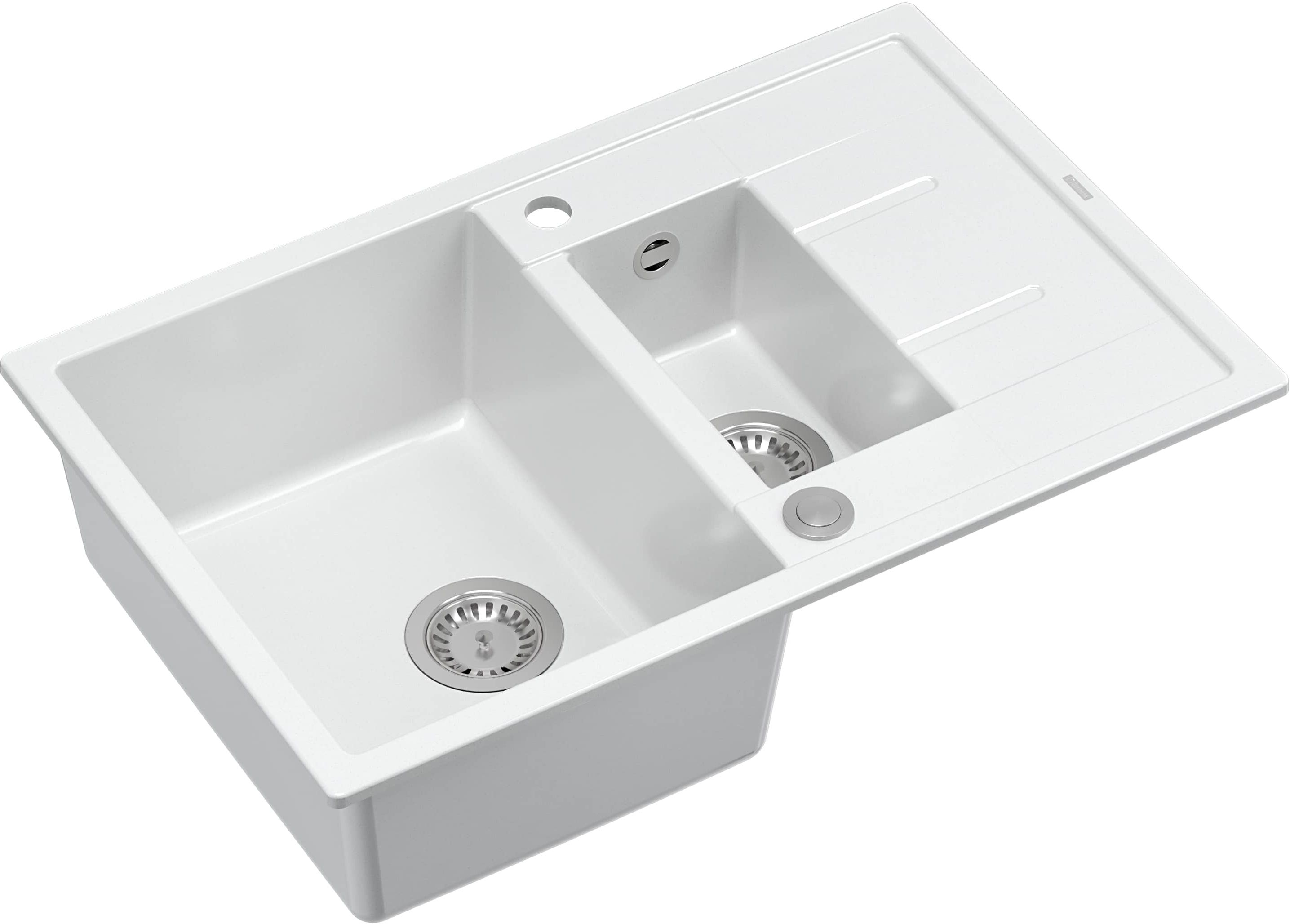 Quadron Morgan évier graniteq 78x50 cm blanc HB8224U1-BS_P2O