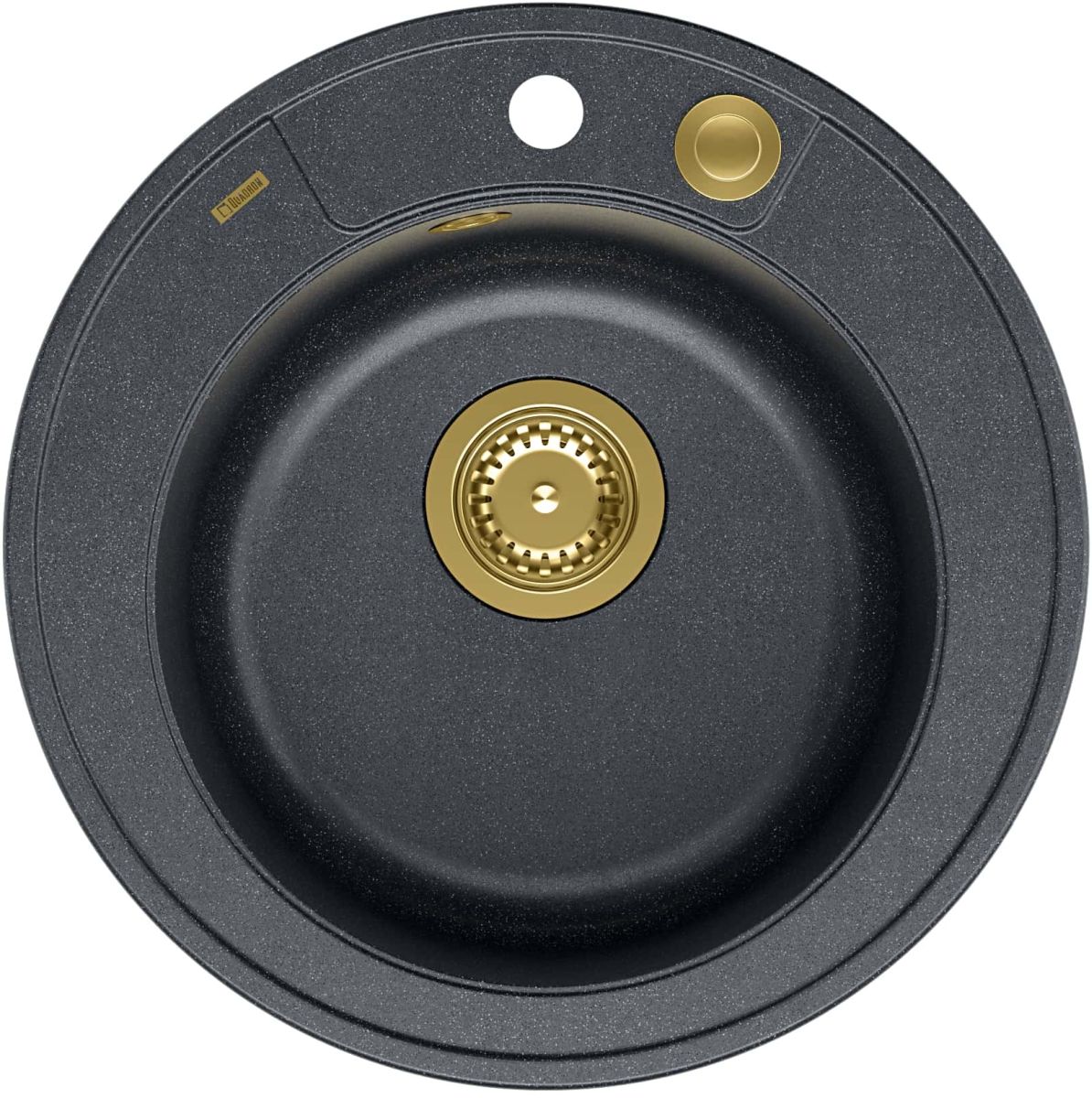 Quadron Morgan évier graniteq 51x51 cm noir HB8301U8-G1_P2O