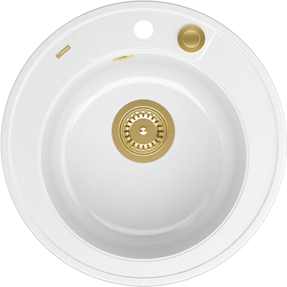 Quadron Morgan évier graniteq 51x51 cm blanc HB8301U1-G1_P2O