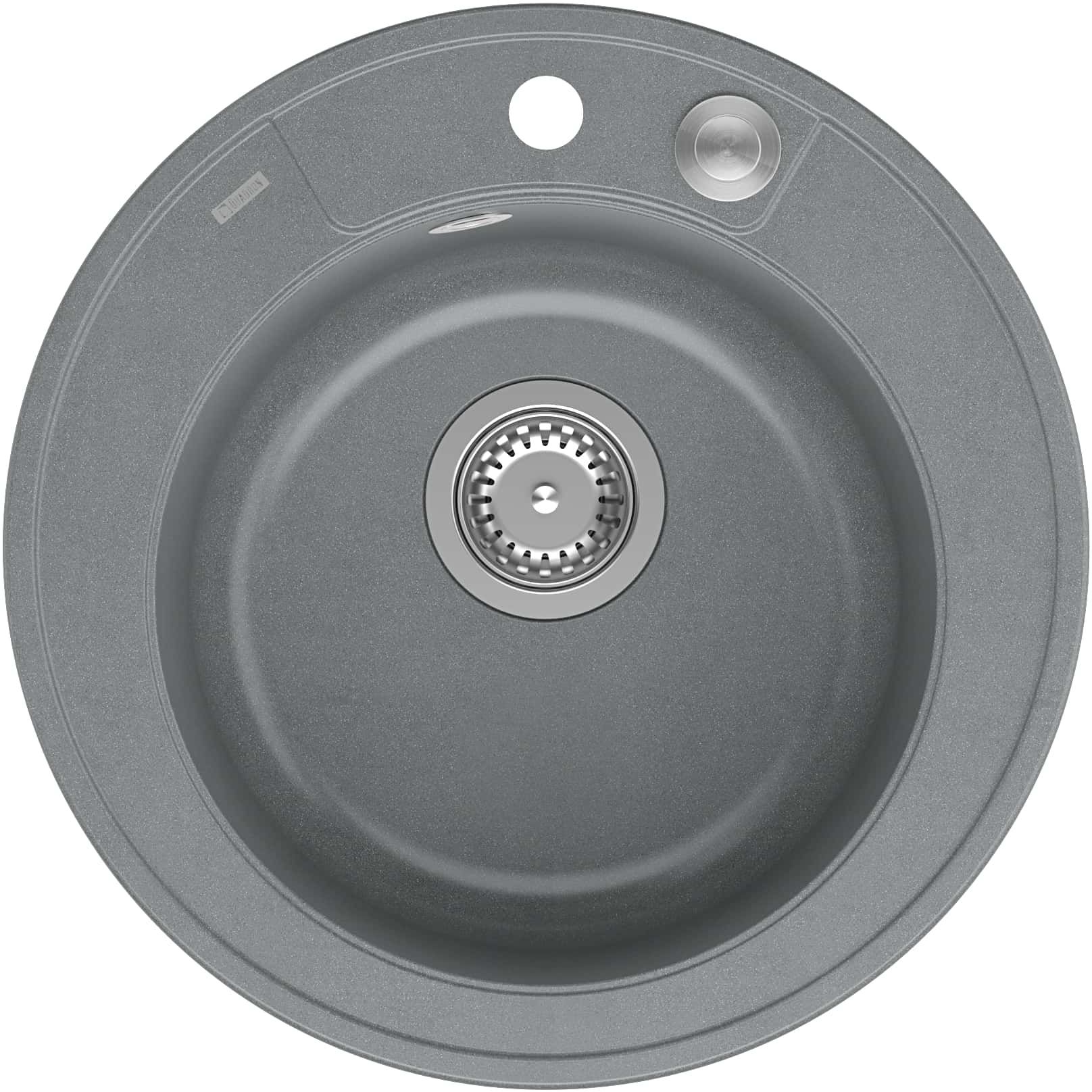 Quadron Morgan évier graniteq 51x51 cm gris/graphite/onyx HB8301U5-BS_P2O