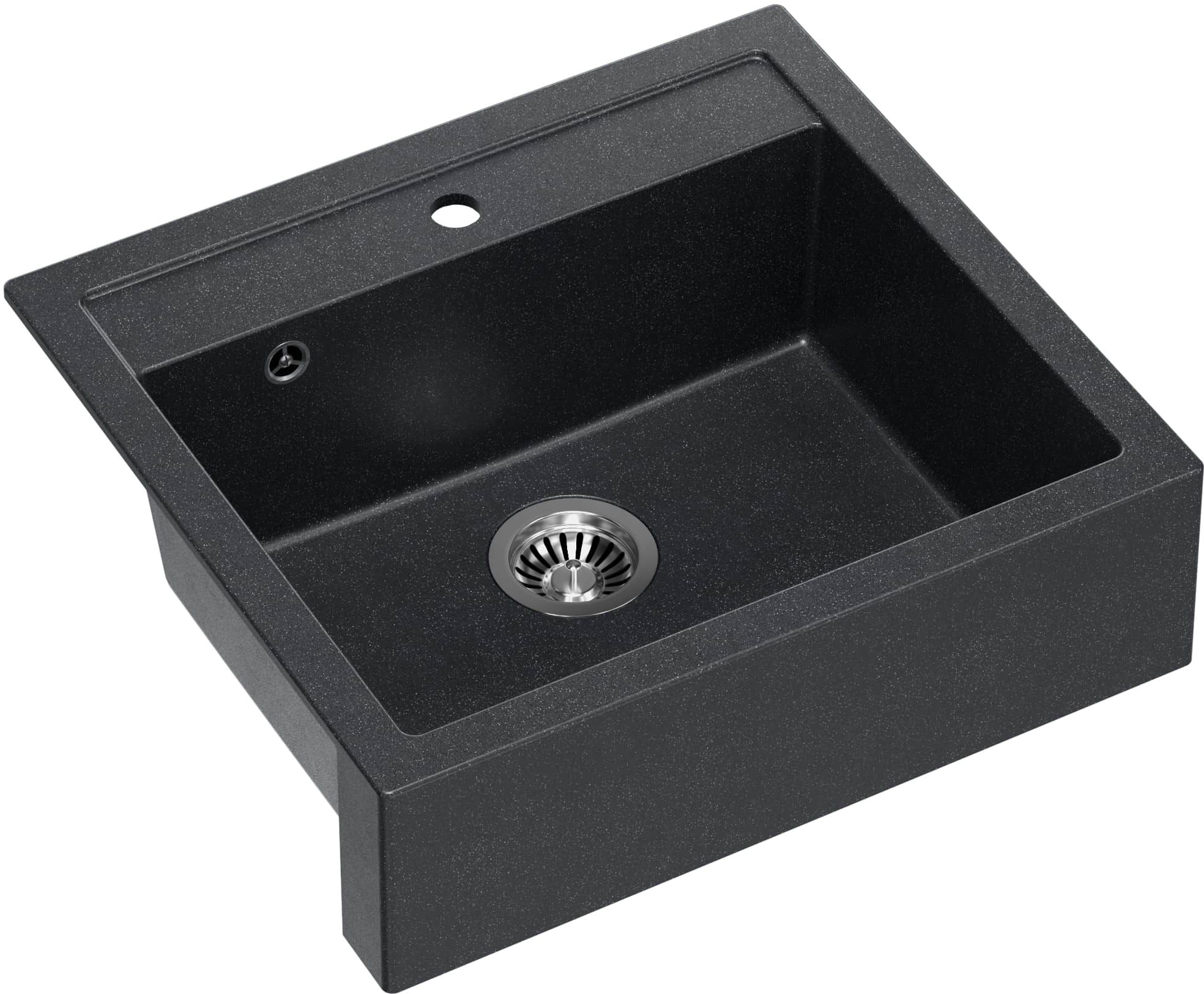 Quadron Bill évier graniteq 59.5x54 cm noir HCQB6054U8_BS