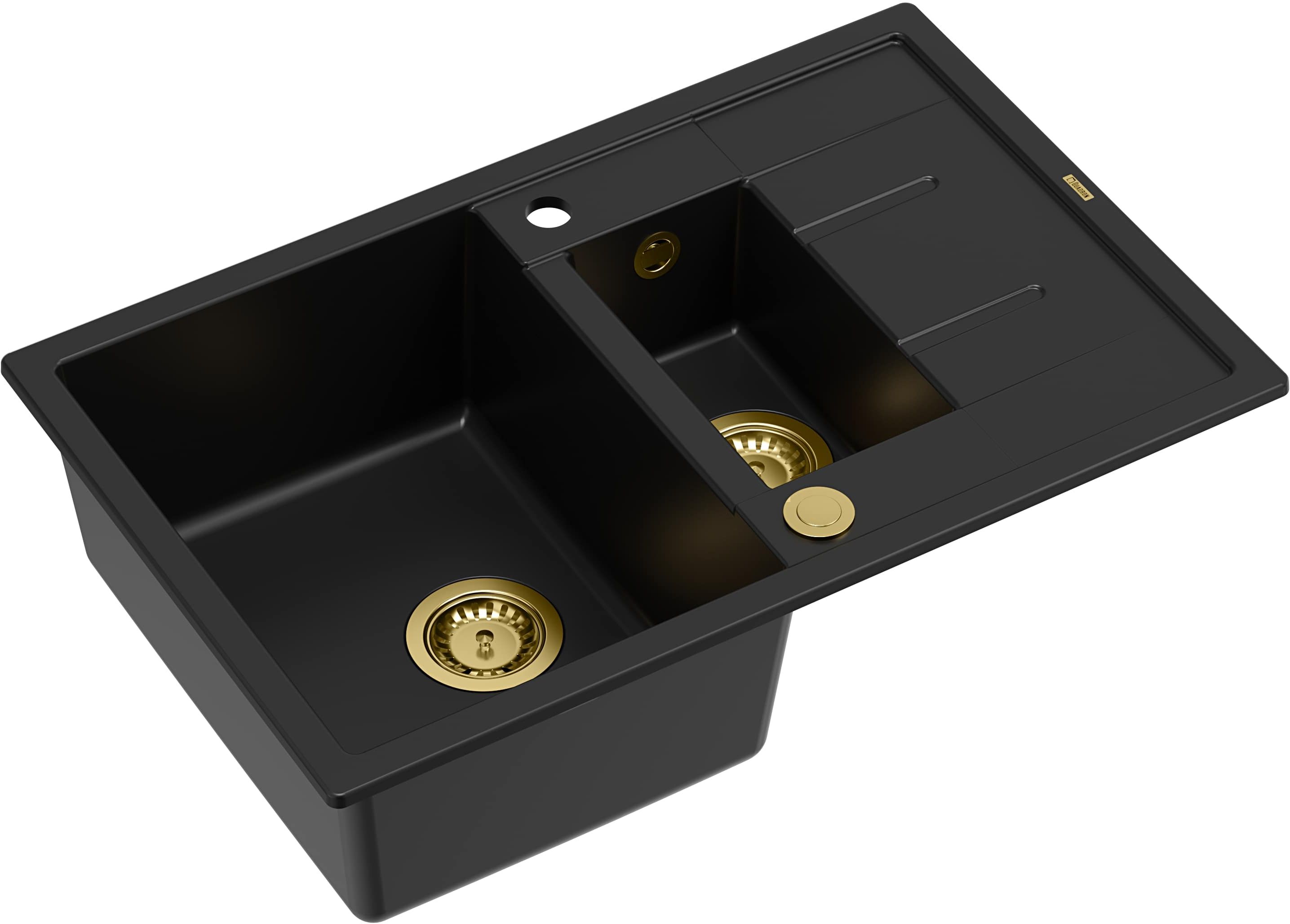 Quadron Morgan évier graniteq 78x50 cm noir HB8224U7-G1_P2O