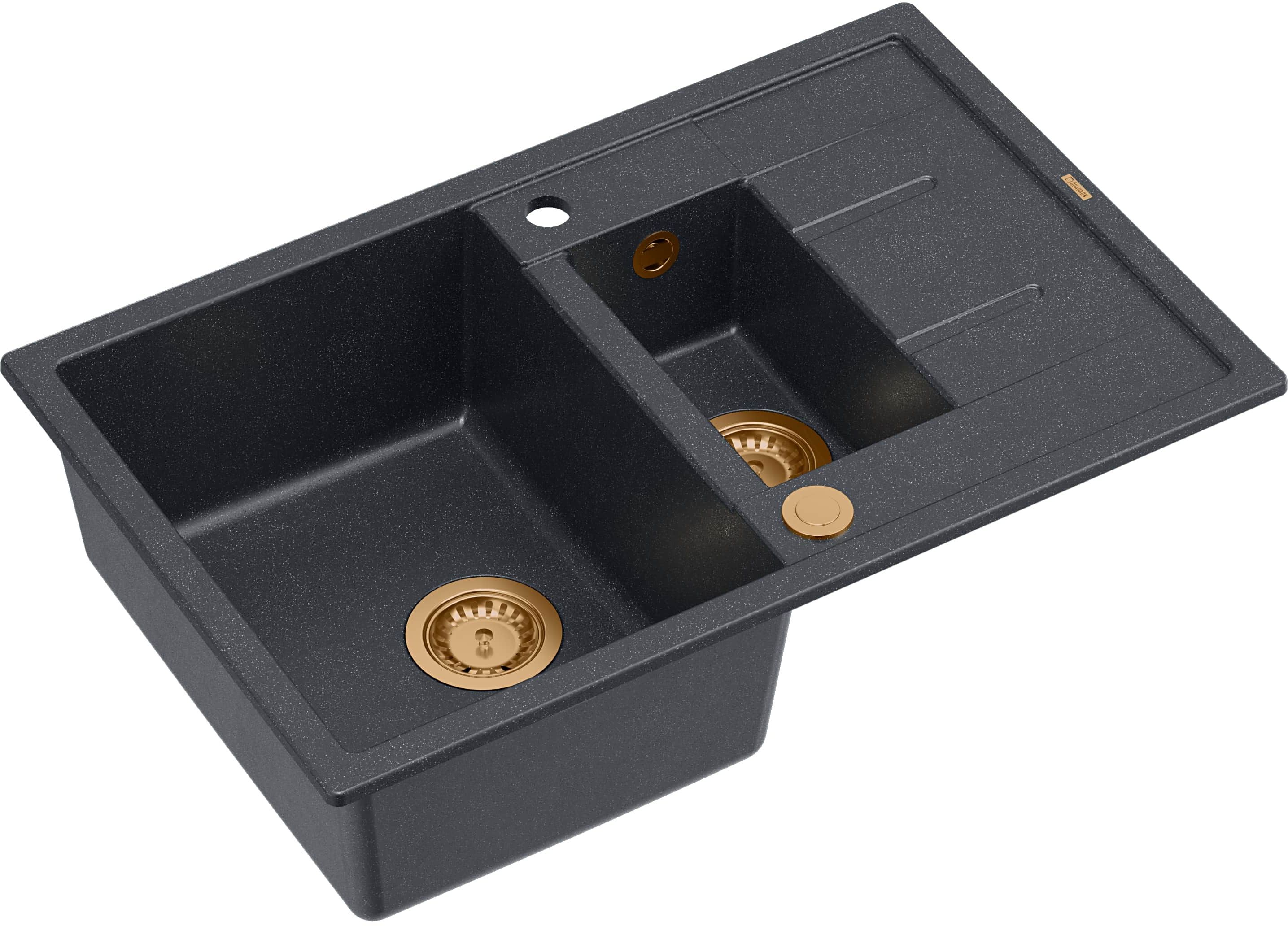 Quadron Morgan évier graniteq 78x50 cm noir HB8224U8-C1_P2O