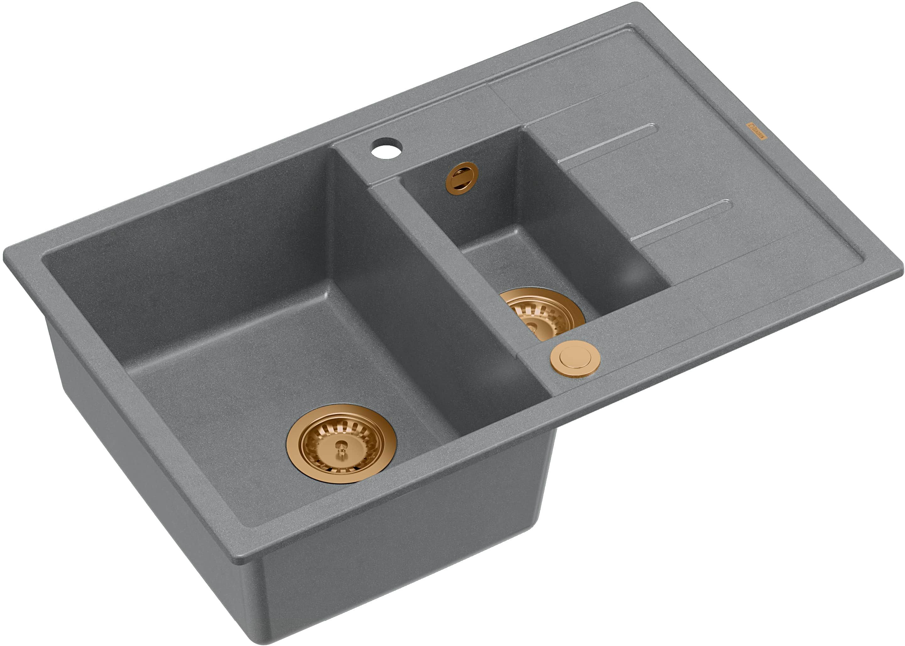 Quadron Morgan évier graniteq 78x50 cm gris/graphite/onyx HB8224U5-C1_P2O