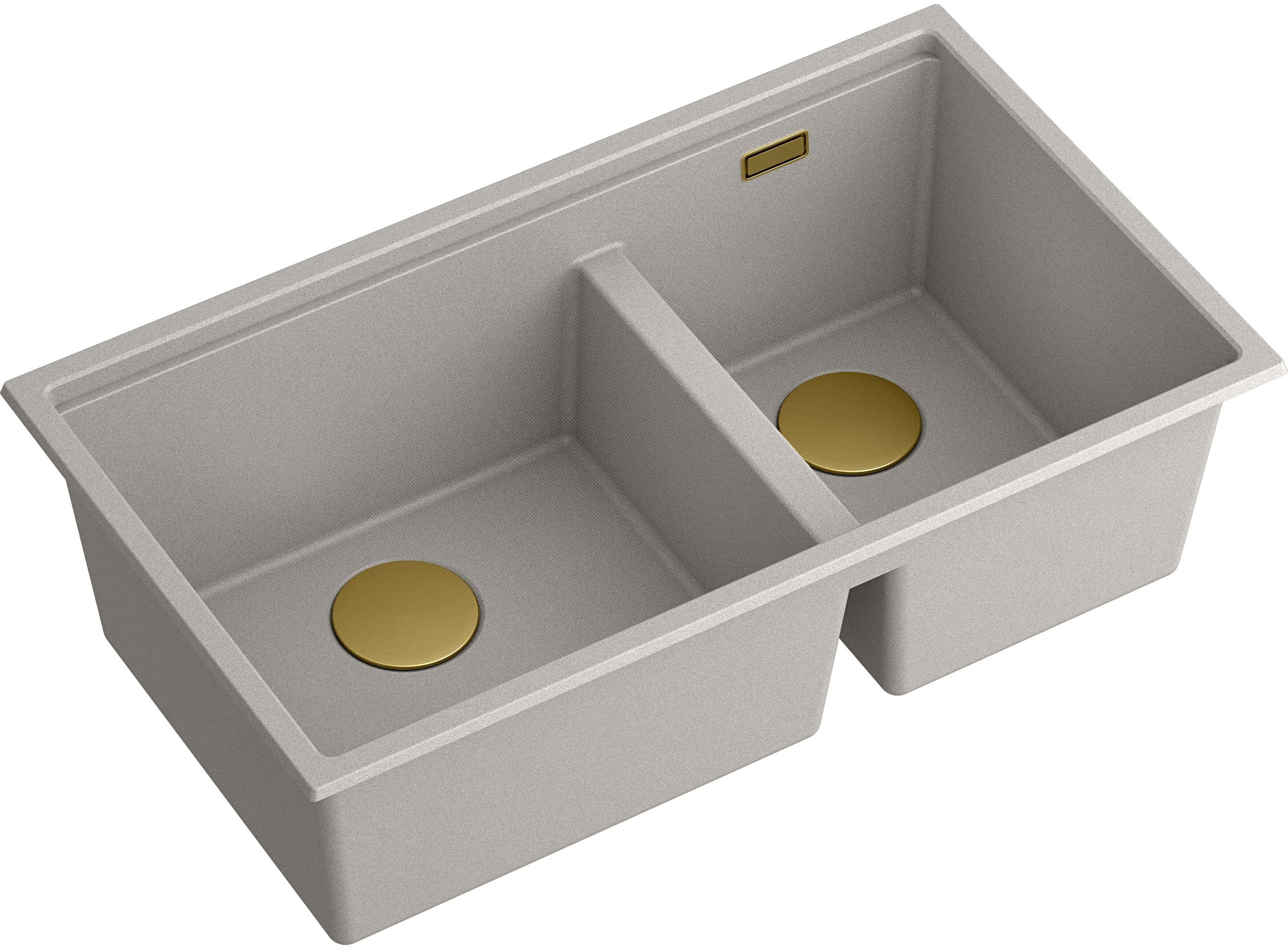 Quadron Clark évier graniteq 84x48.5 cm gris/graphite/onyx BM3319102U-GR-PVDC1