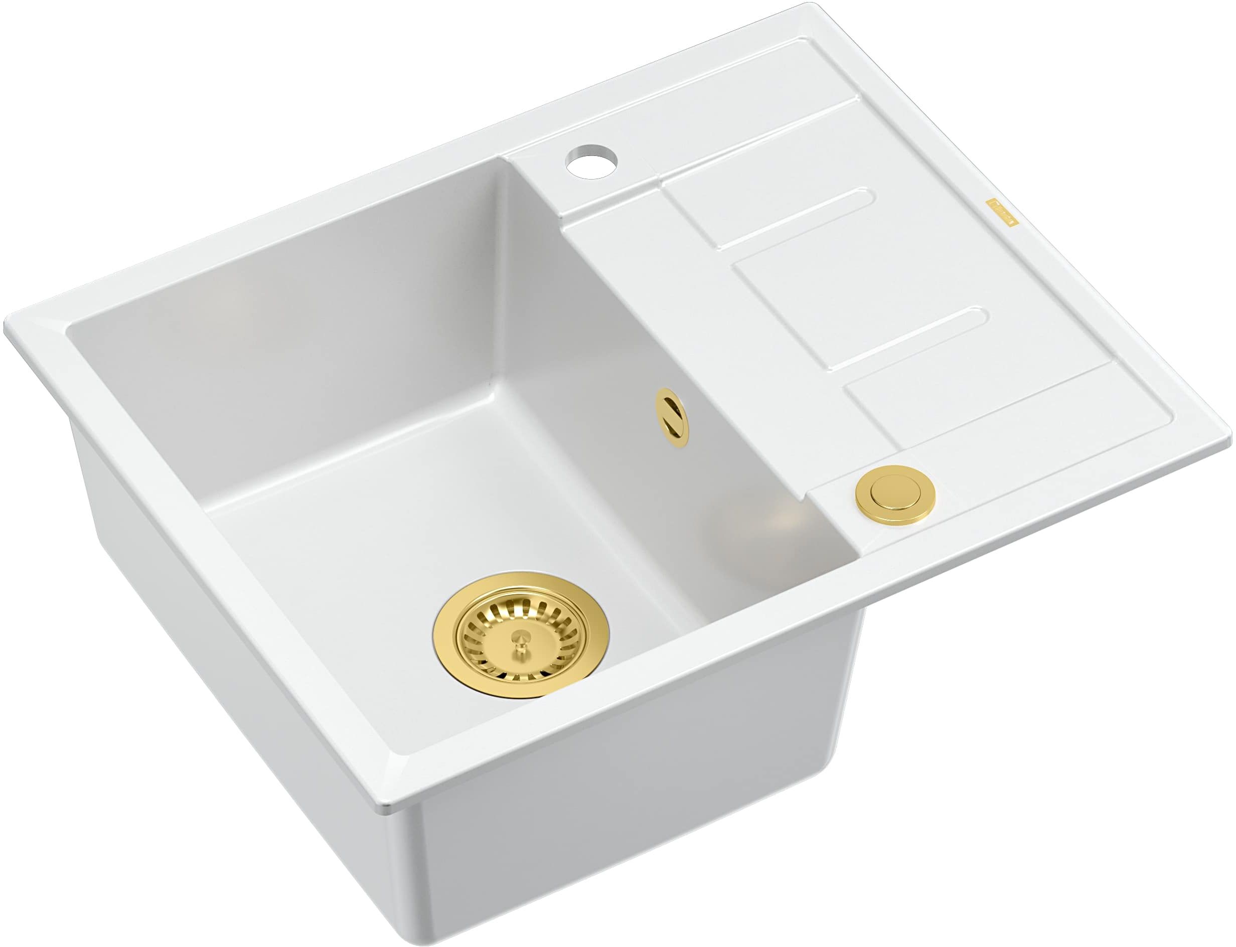 Quadron Morgan évier graniteq 62x50 cm blanc HB8210U1-G1_P2O