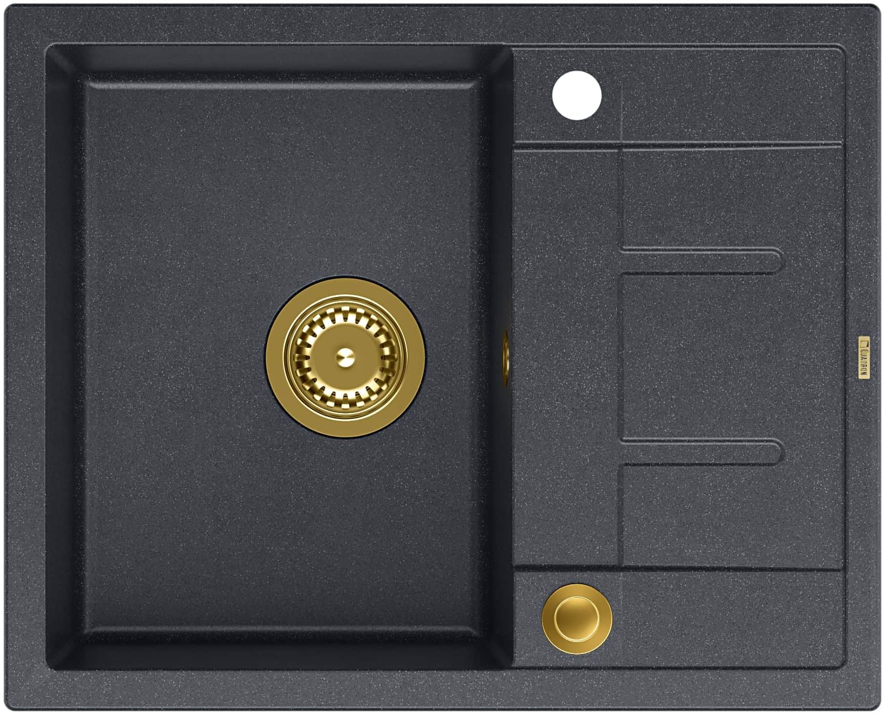 Quadron Morgan évier graniteq 62x50 cm noir HB8210U8-G1_P2O