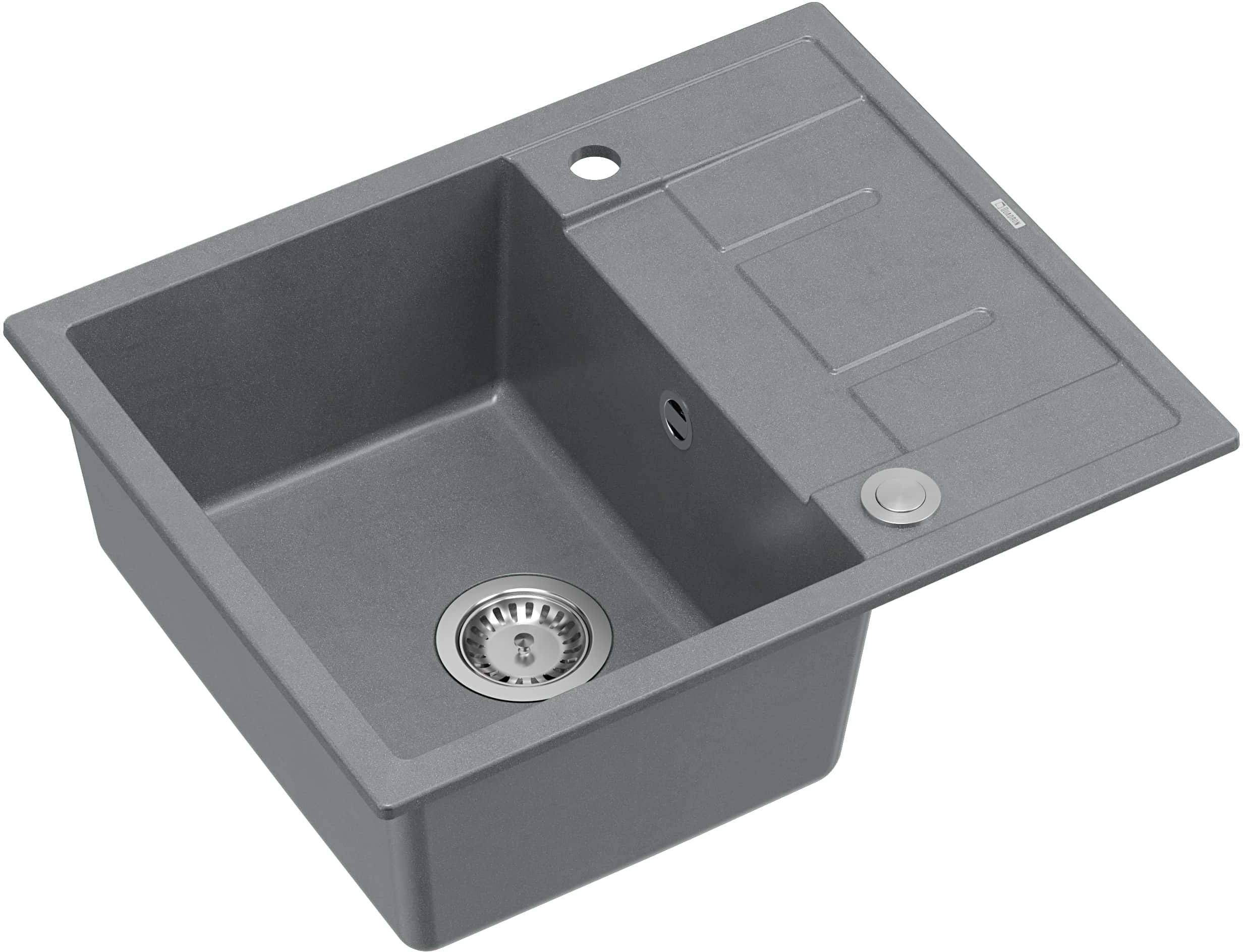 Quadron Morgan évier graniteq 62x50 cm gris/graphite/onyx HB8210U5-BS_P2O