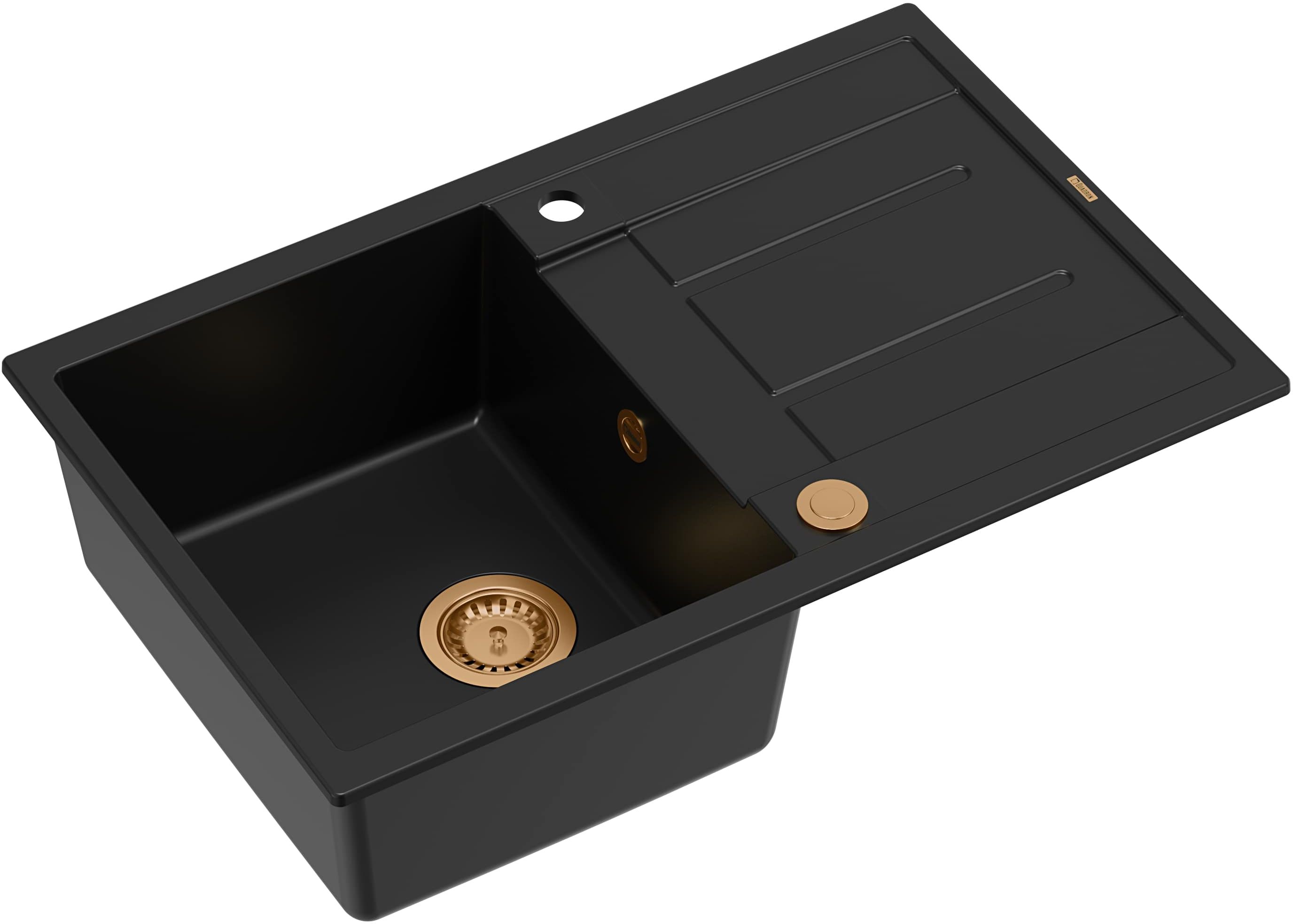 Quadron Morgan évier graniteq 78x50 cm noir HB8203U7-C1_P2O