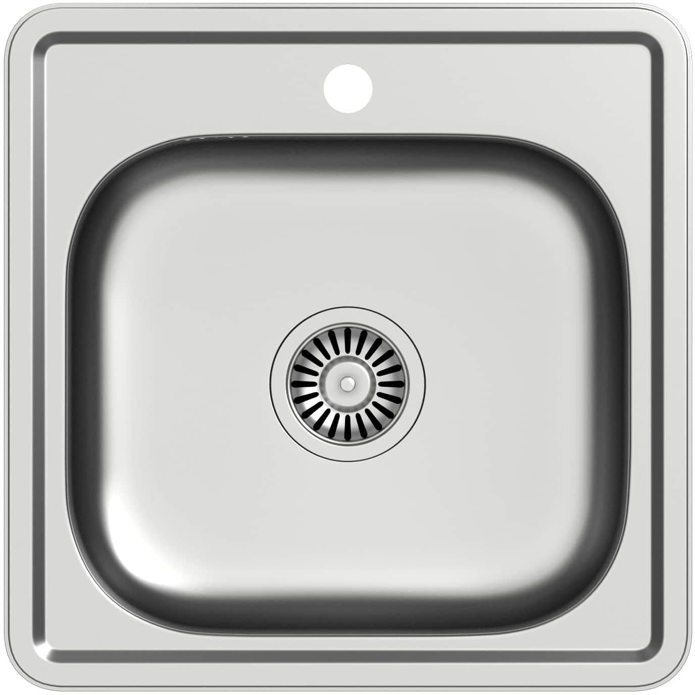 Quadron Joe 110 évier en acier inoxydable avec siphon 48x48 cm acier HD110SAT4848