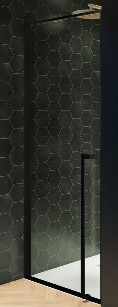 Riho Lucid porte de douche 90 cm à ouverture basculante noir mat/verre transparent G005002121