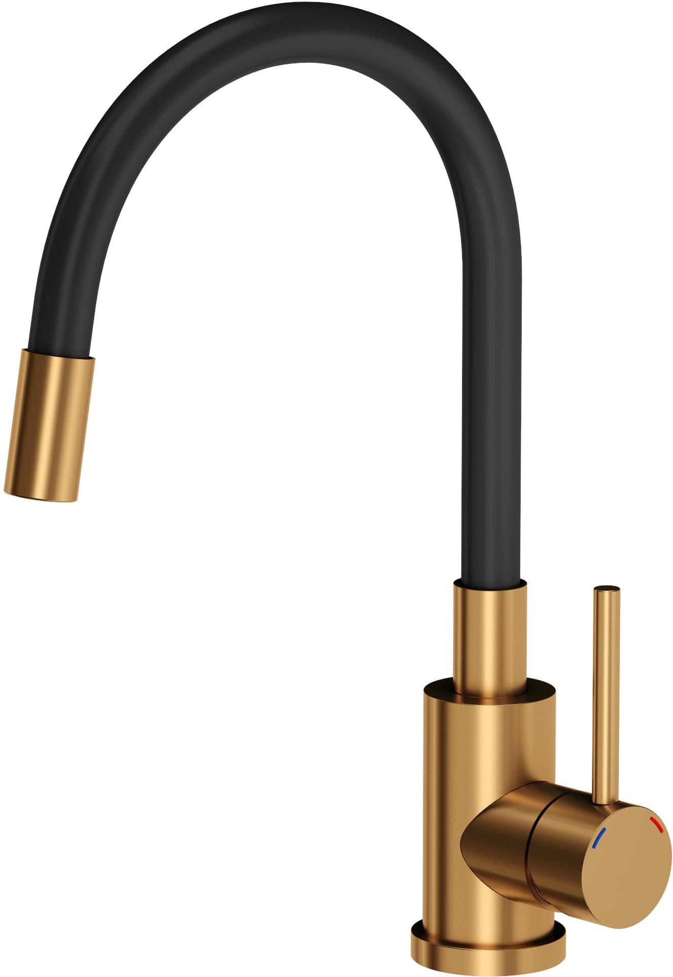 Quadron Maggie mitigeur de cuisine sur pied noir-cuivre 3323503PVDC1