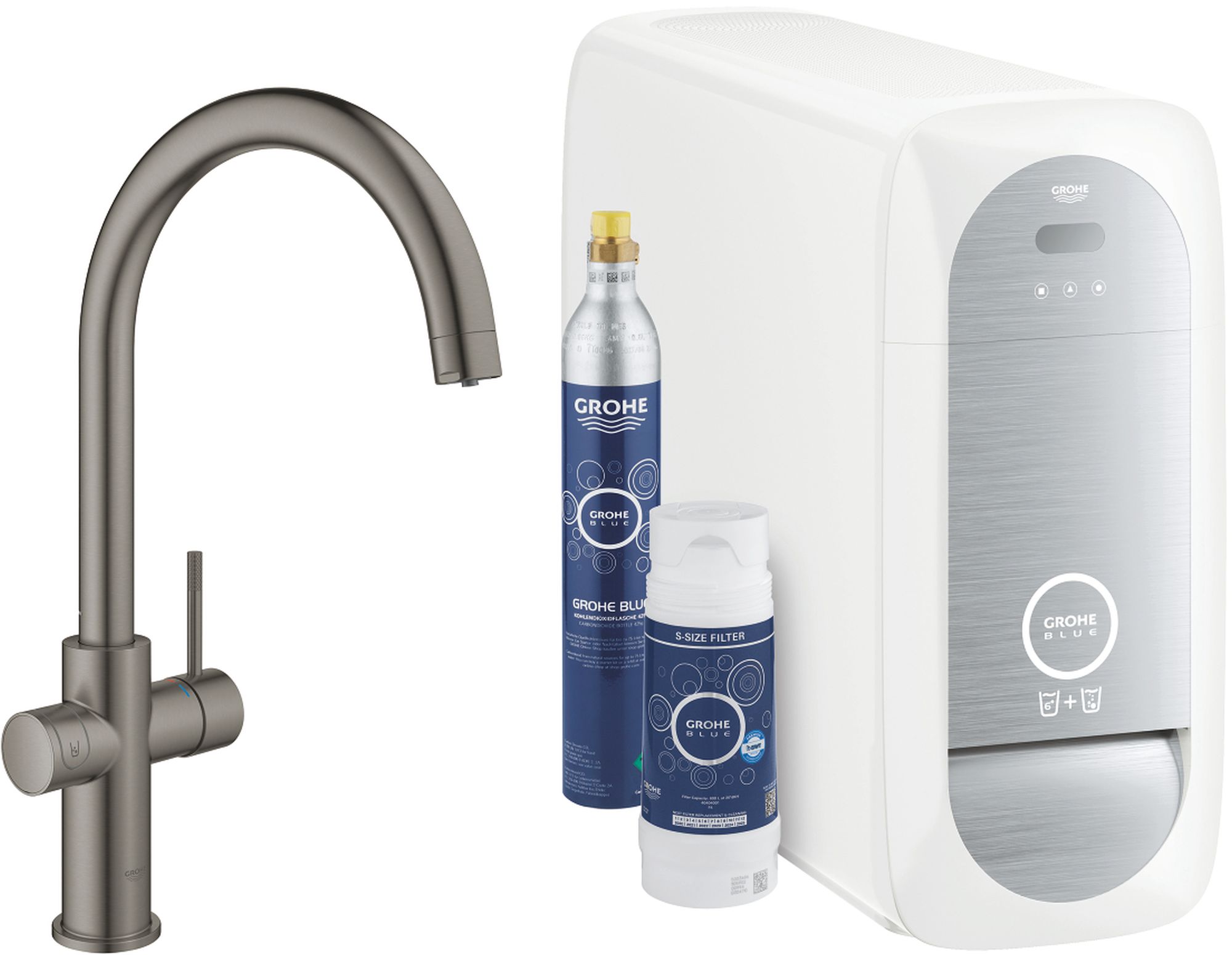 Grohe Blue mitigeur de cuisine avec filtre sur pied Brushed Hard Graphite 31455AL1