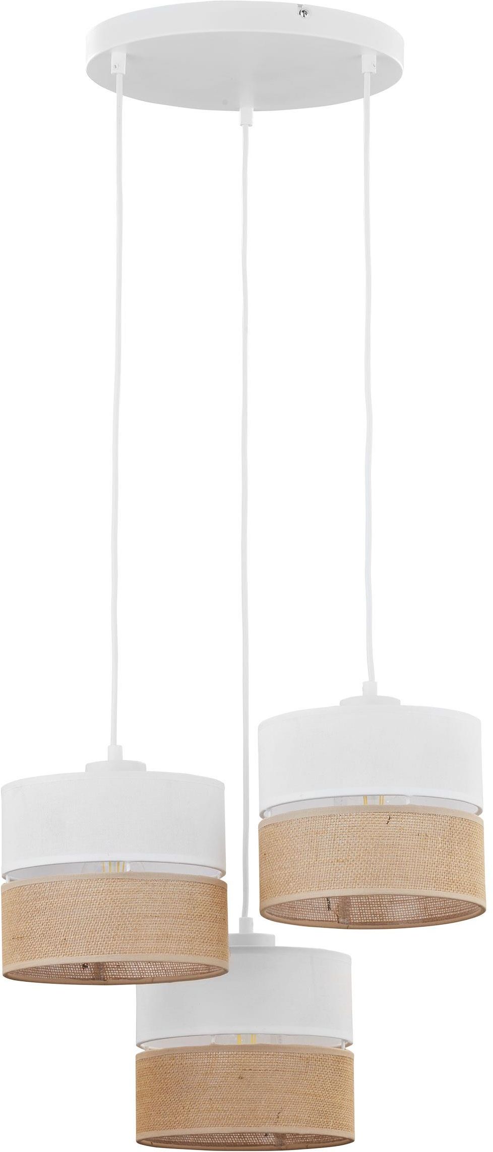 TK Lighting Linobianco lampe suspendue 3x15 W blanc-marron 6575