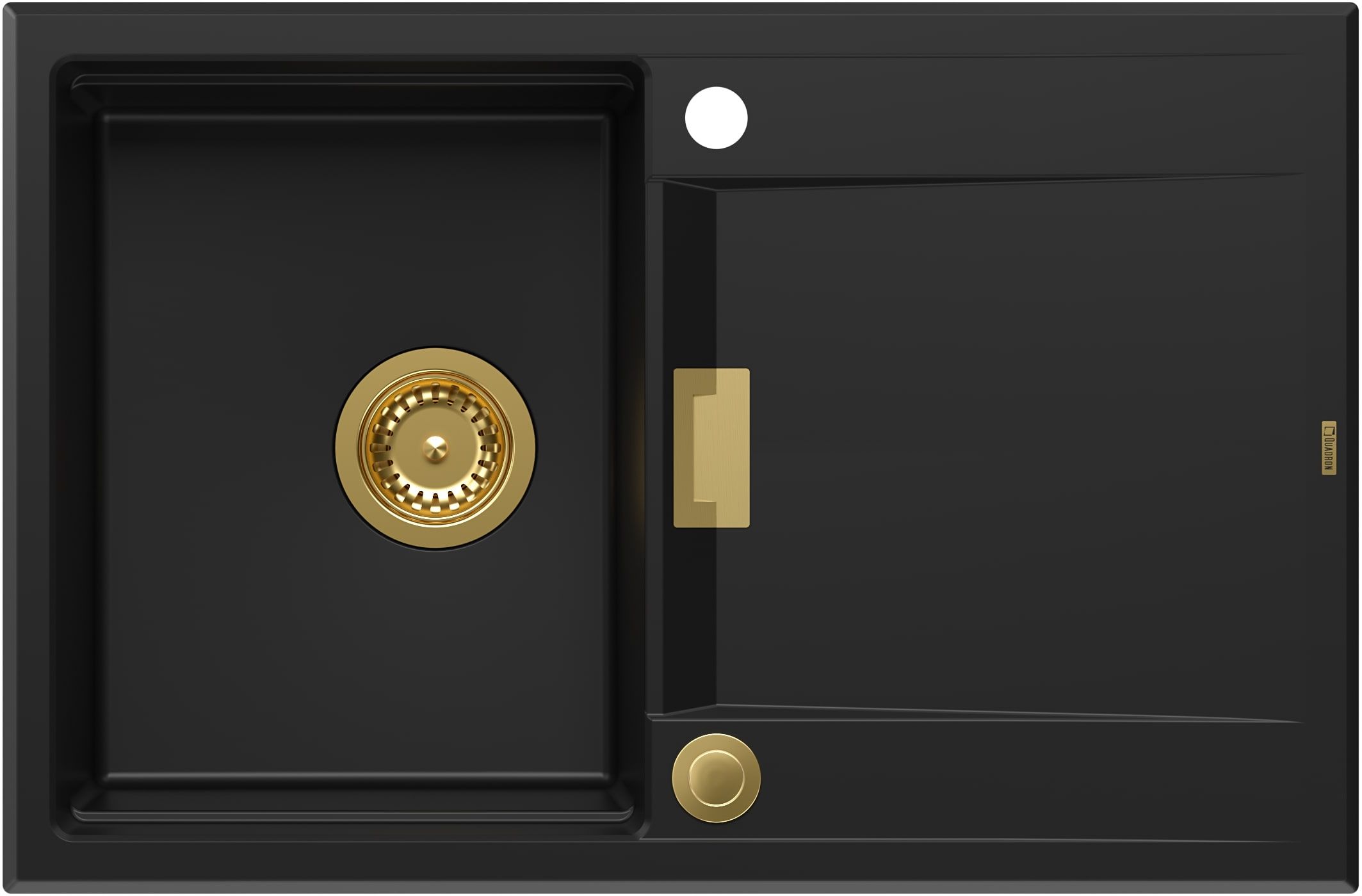 Quadron Owen évier graniteq 76x50 cm noir HQO7650U7_PVDG1