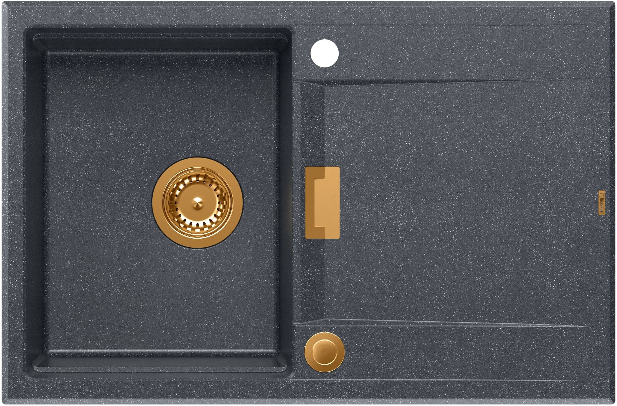 Quadron Owen évier graniteq 76x50 cm noir HQO7650U8_PVDC1