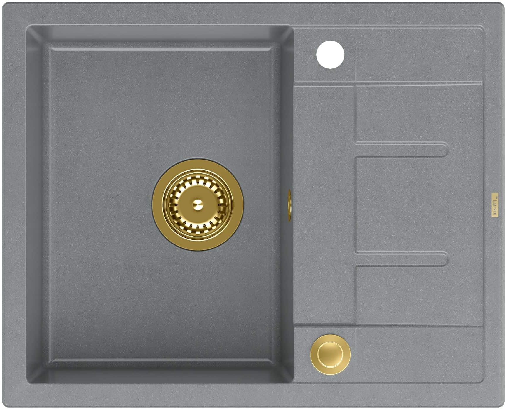 Quadron Morgan évier graniteq 62x50 cm gris/graphite/onyx HB8210U5-G1_P2O