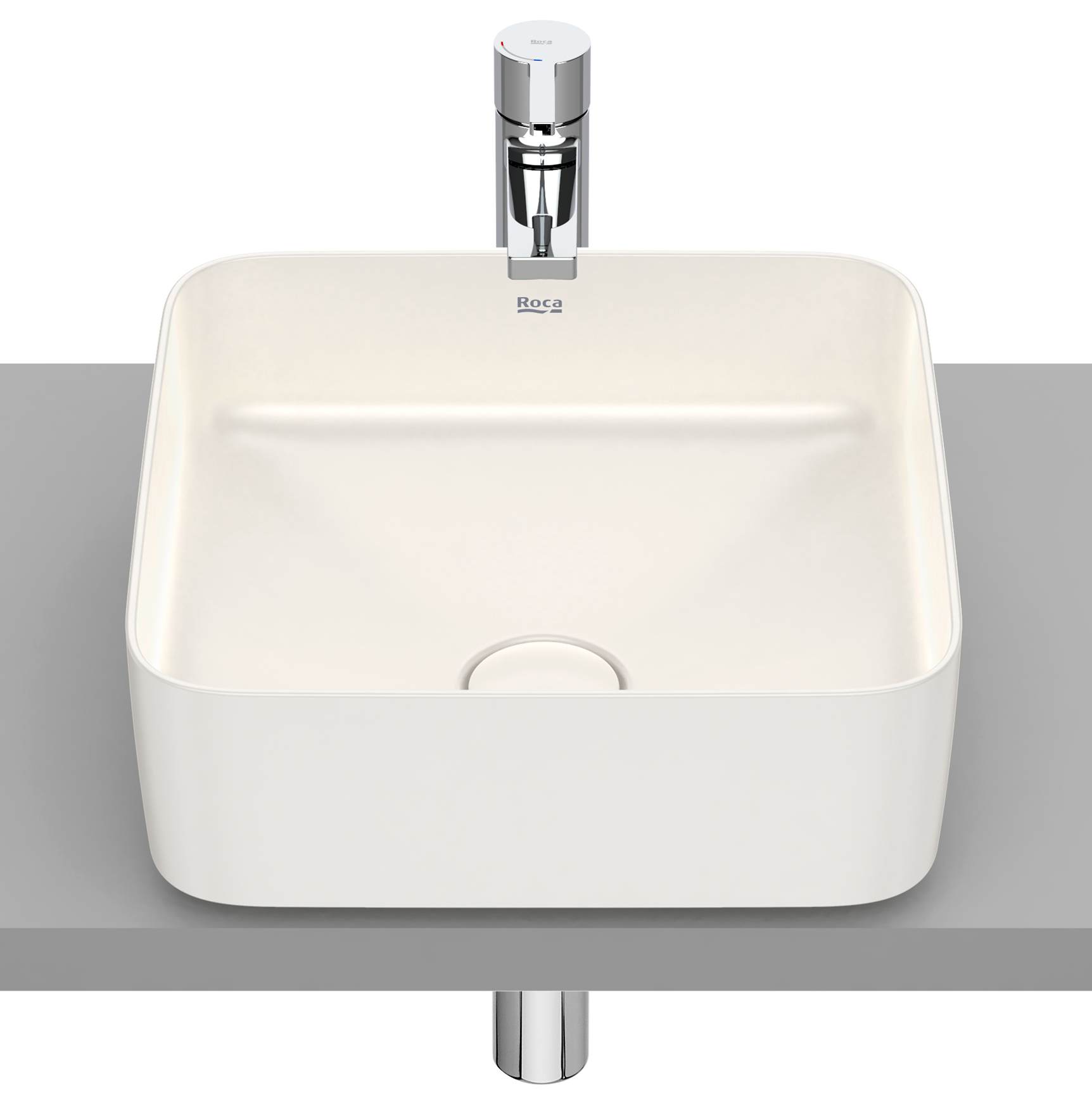 Roca Inspira lavabo 37x37 cm carrée à poser marron/beige A327532650