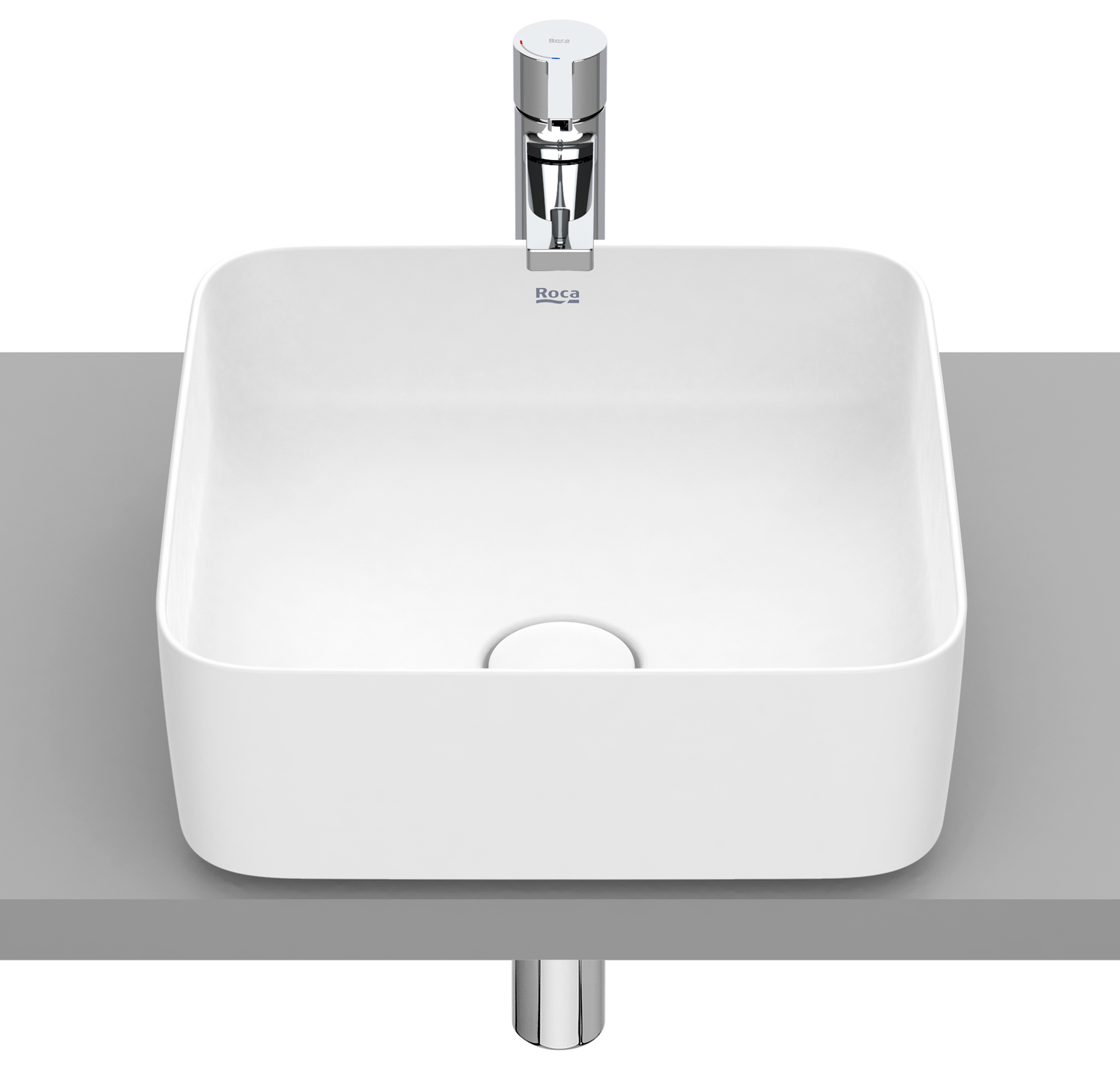 Roca Inspira lavabo 37x37 cm carrée à poser blanc A327532620