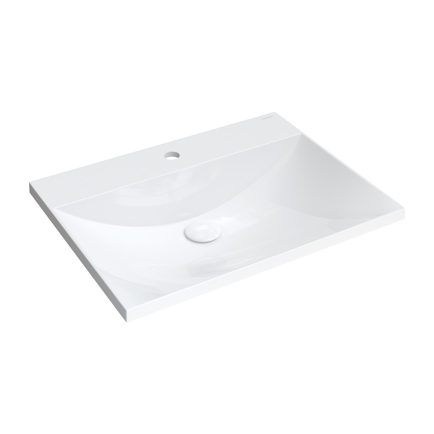 Omnires Naxos M+ lavabo 60x46 cm rectangulaire de meuble blanc NAXOSF600BP